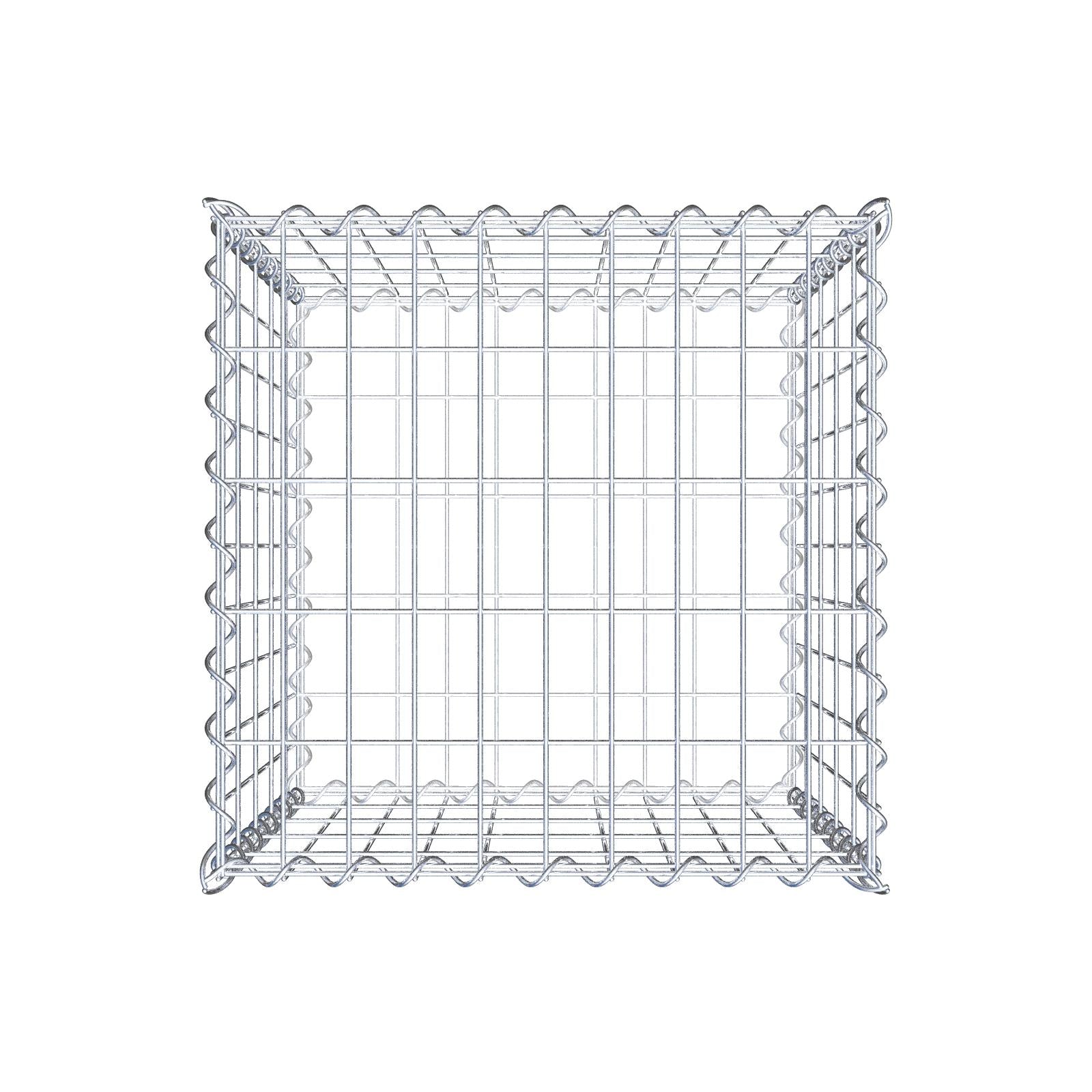 Gabião 50 cm x 50 cm x 50 cm (C x A x P), malhagem 5 cm x 10 cm, espiral