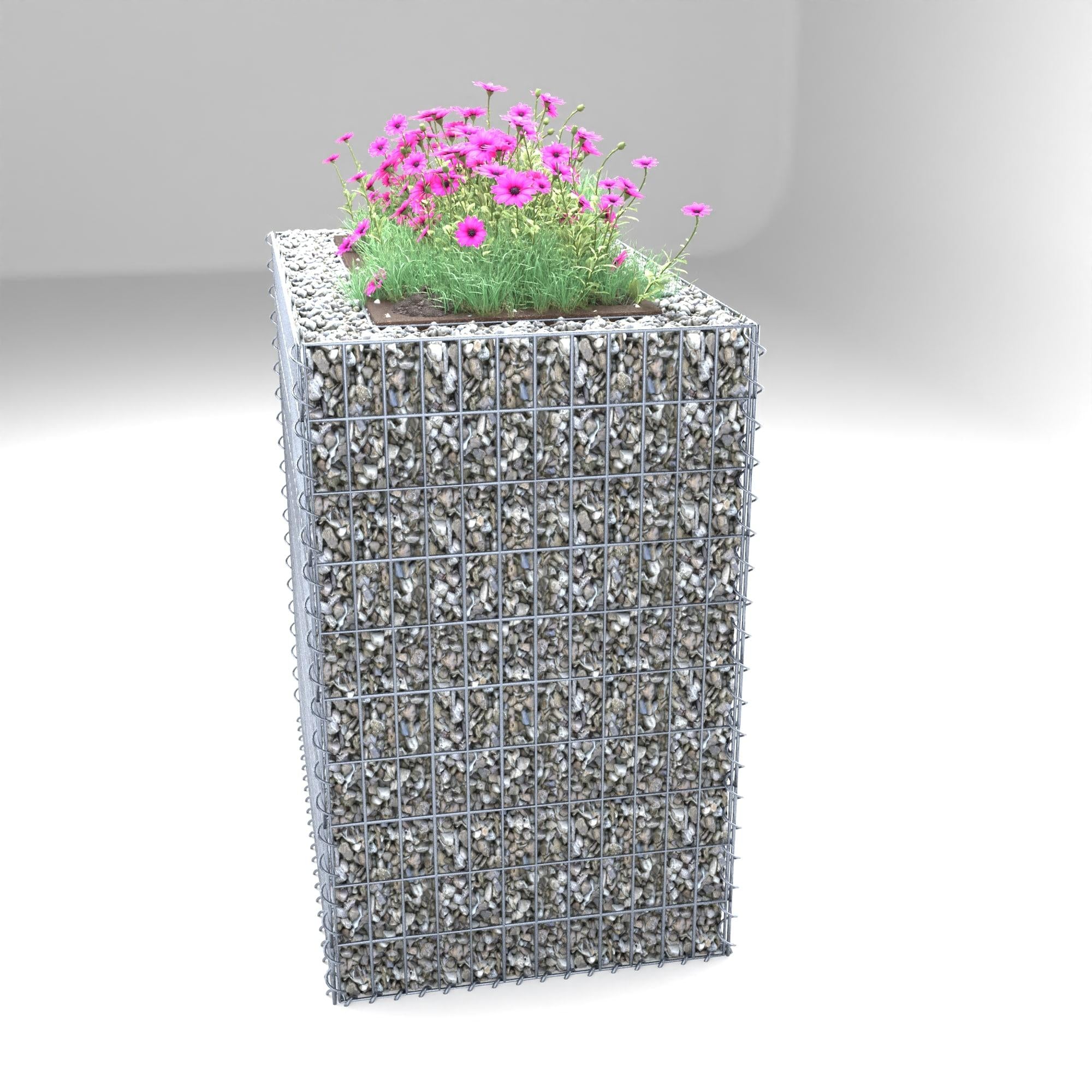 Højbed firkantet 100 cm x 100 cm x 60 cm (L x H x D), maskestørrelse 5 x 10 cm, vægtykkelse 10 cm