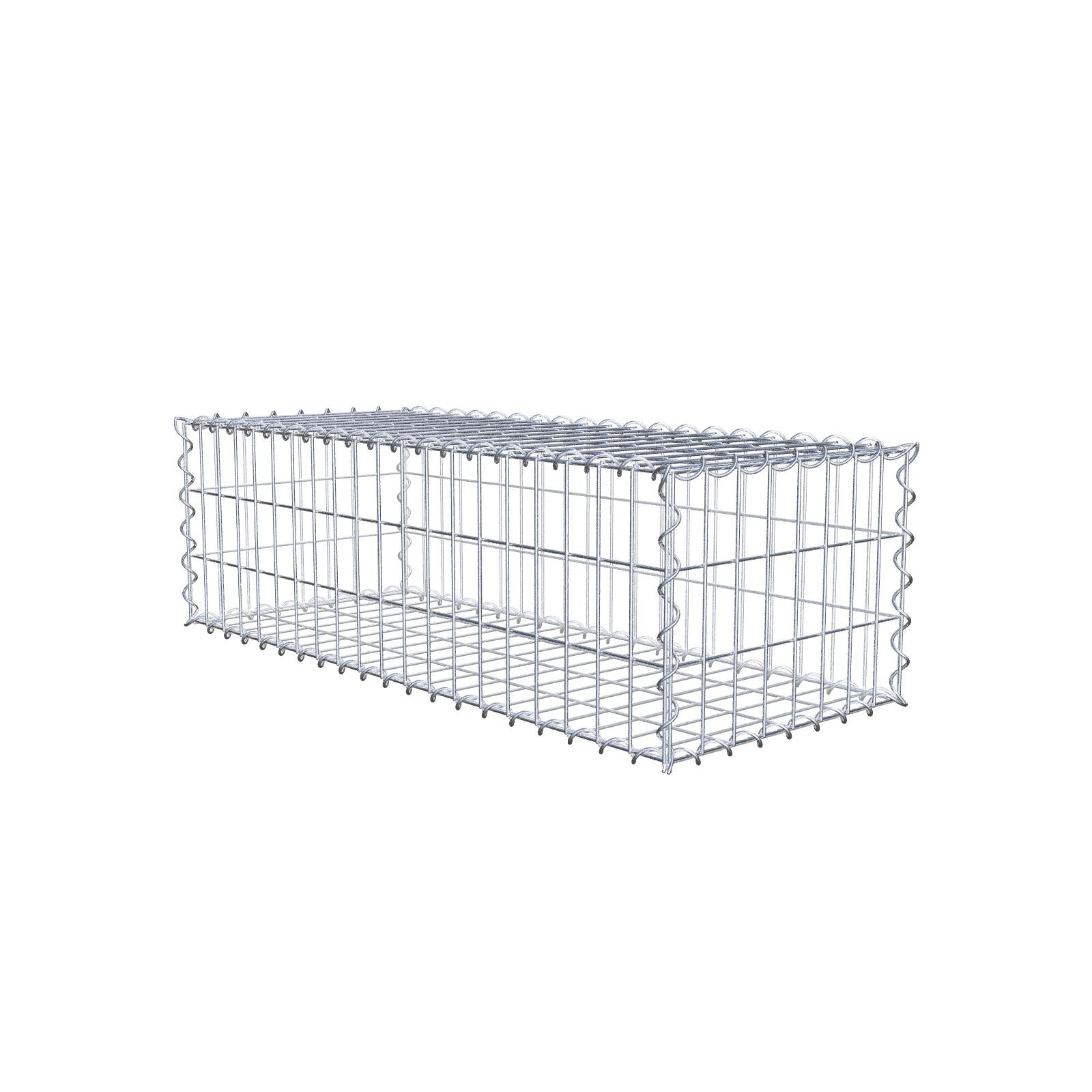 Gabbione 100 cm x 30 cm x 40 cm (L x H x P), maglia 5 cm x 10 cm, spirale