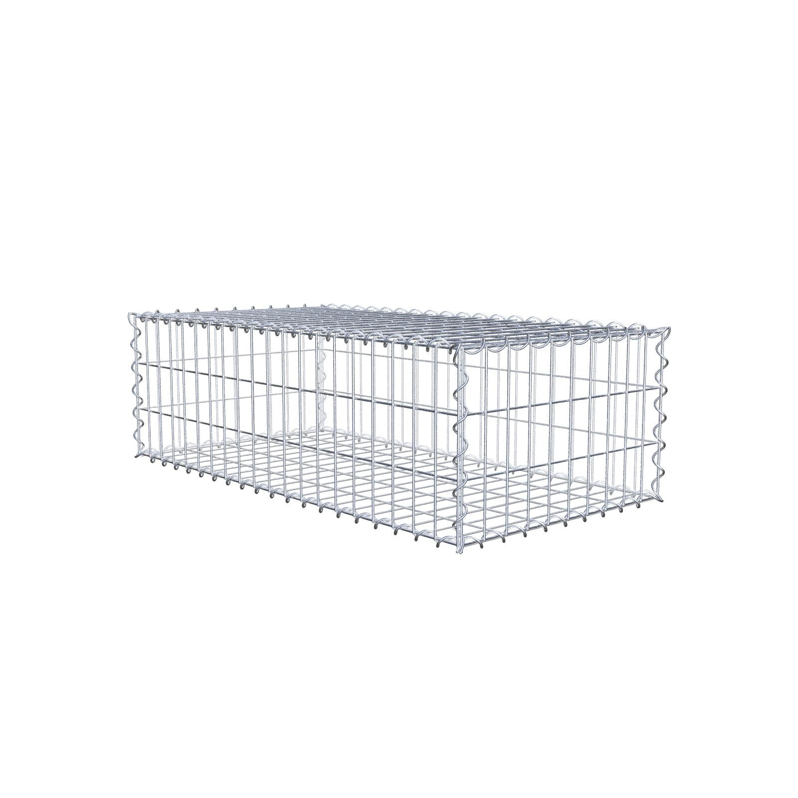 Gabbione 100 cm x 30 cm x 50 cm (L x H x P), maglia 5 cm x 10 cm, spirale