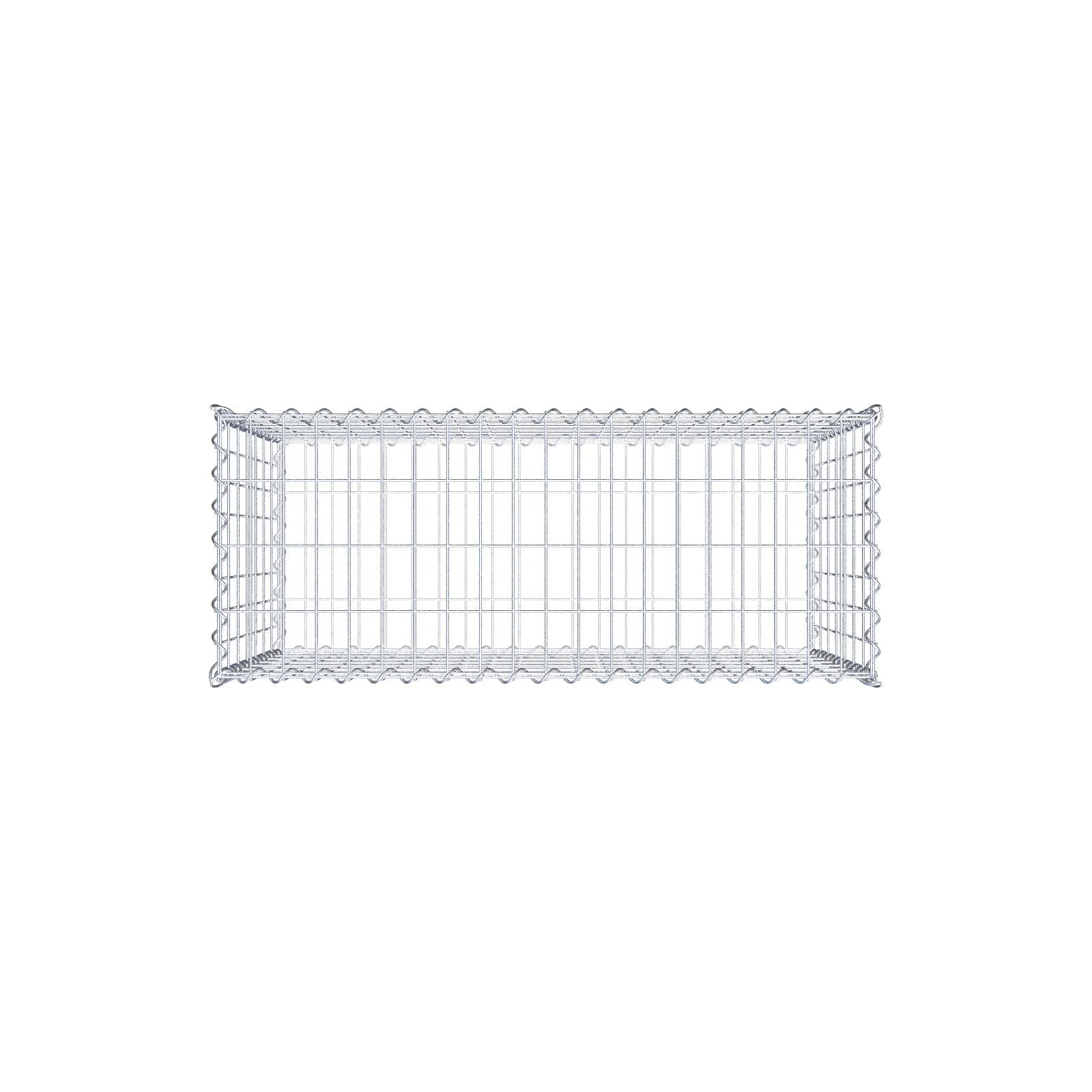 Schanskorf 100 cm x 70 cm x 40 cm (L x H x D), maaswijdte 5 cm x 10 cm, spiraalvormig