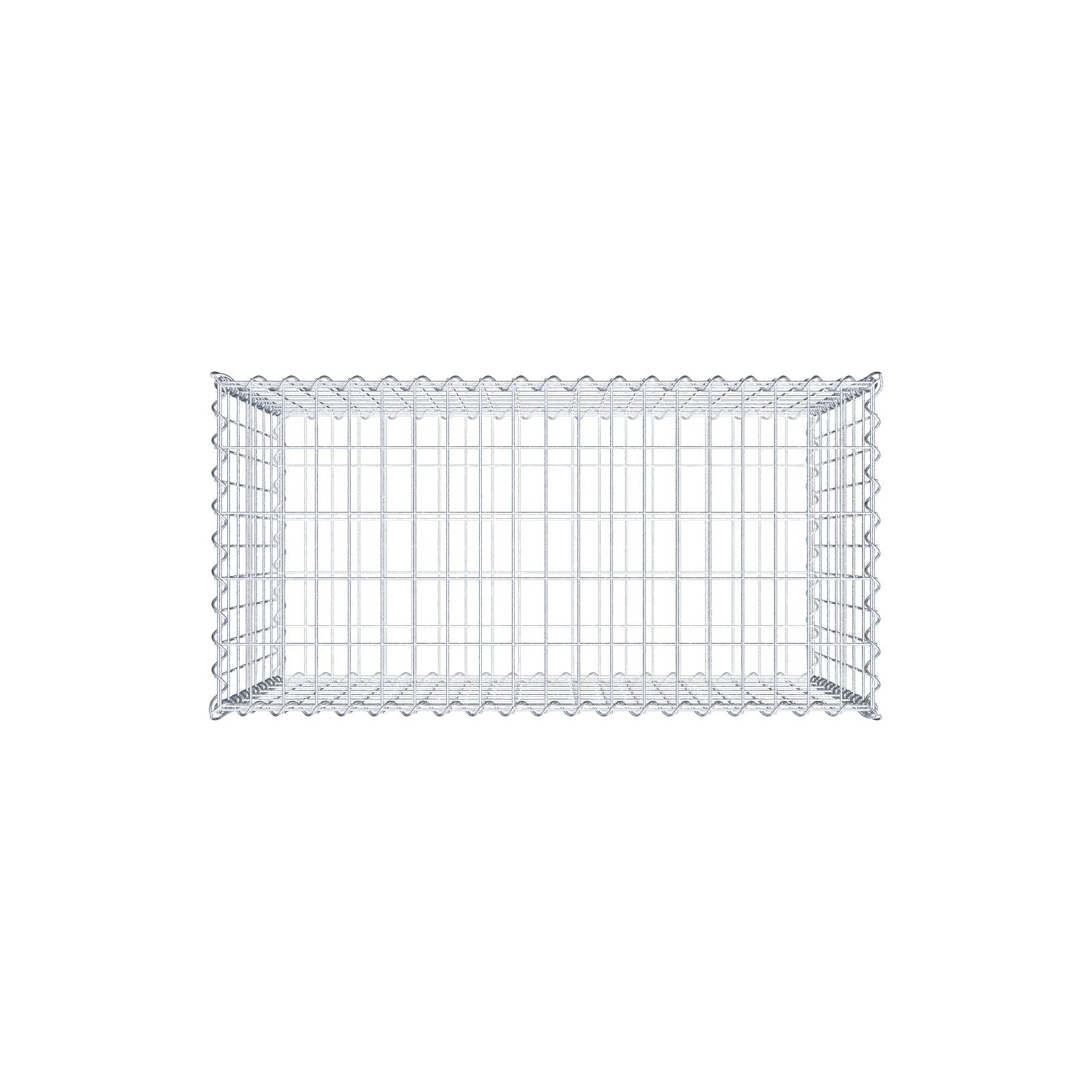 Schanskorf 100 cm x 70 cm x 50 cm (L x H x D), maaswijdte 5 cm x 10 cm, spiraalvormig