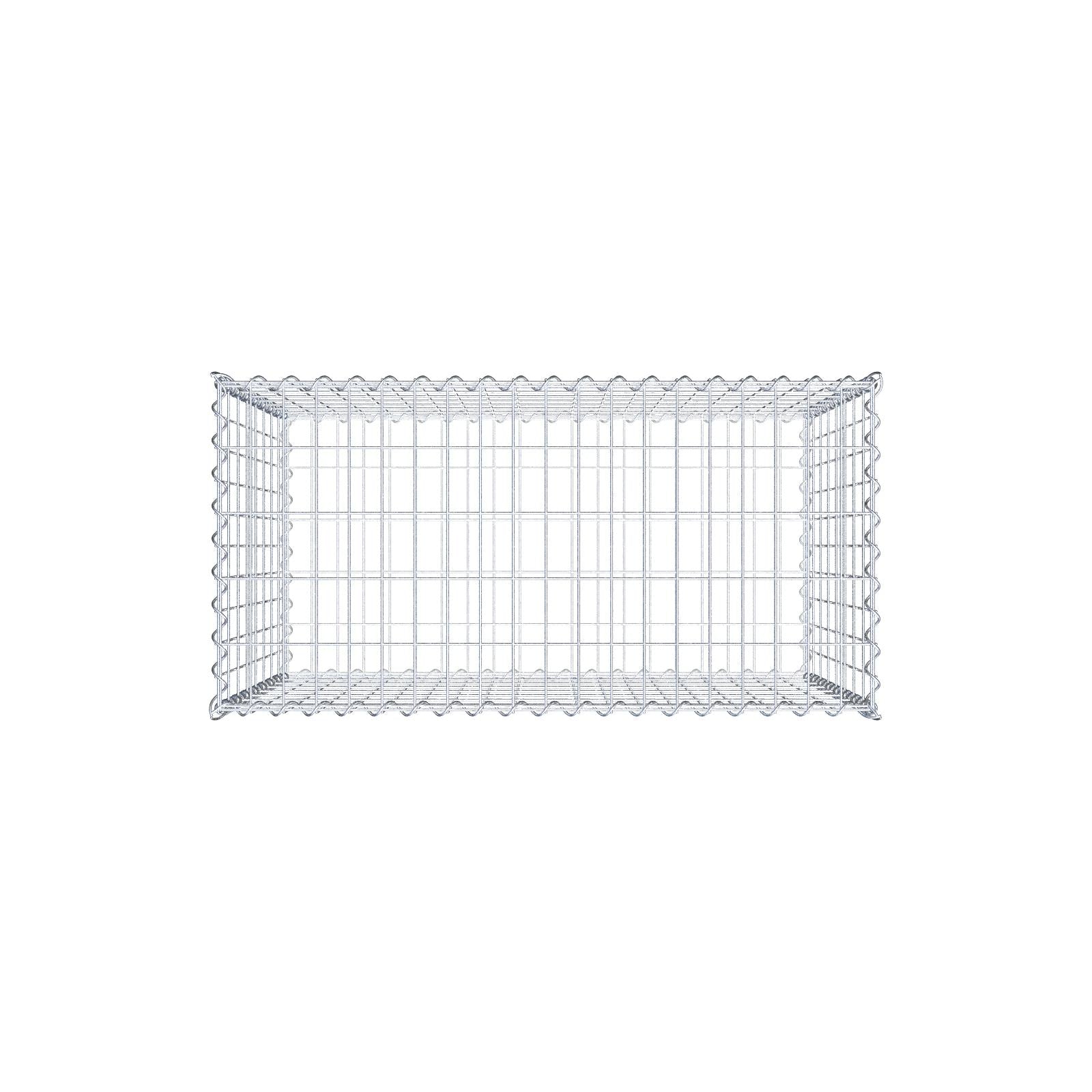 Gabião 100 cm x 80 cm x 50 cm (C x A x P), malhagem 5 cm x 10 cm, espiral