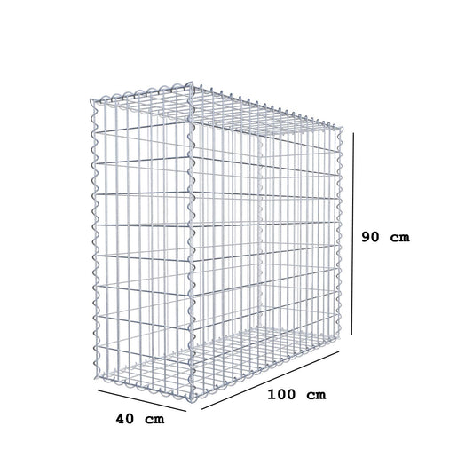 Gabion 100 cm x 90 cm x 40 cm (L x H x D), maskstorlek 5 cm x 10 cm, spiral