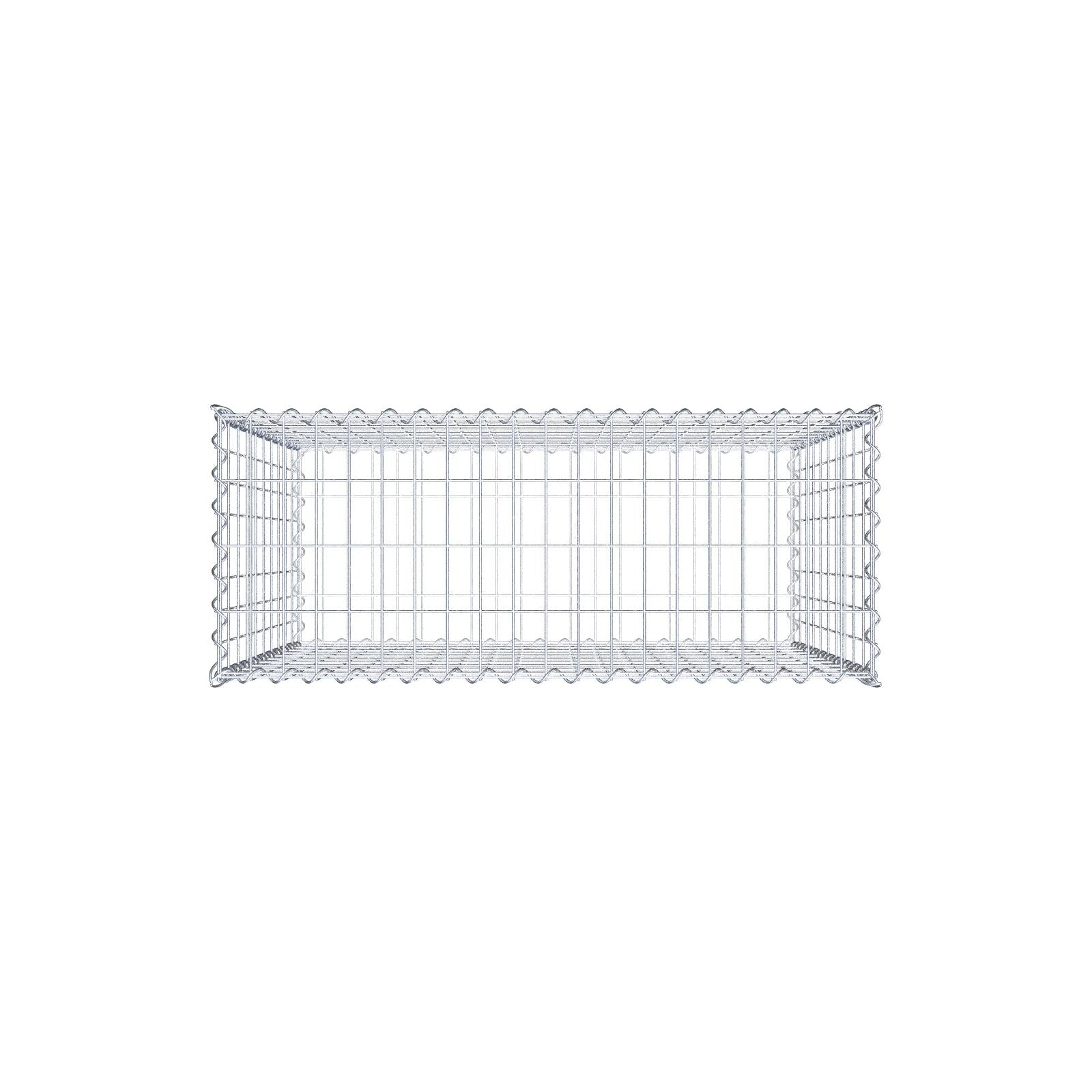 Schanskorf 100 cm x 100 cm x 40 cm (L x H x D), maaswijdte 5 cm x 10 cm, spiraalvormig