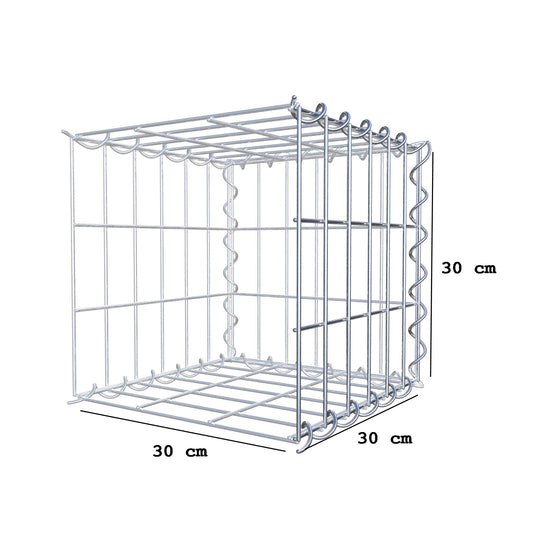 Gabbione aggiuntivo tipo 2 30 cm x 30 cm x 30 cm (L x A x P), dimensione maglia 5 cm x 10 cm, a spirale