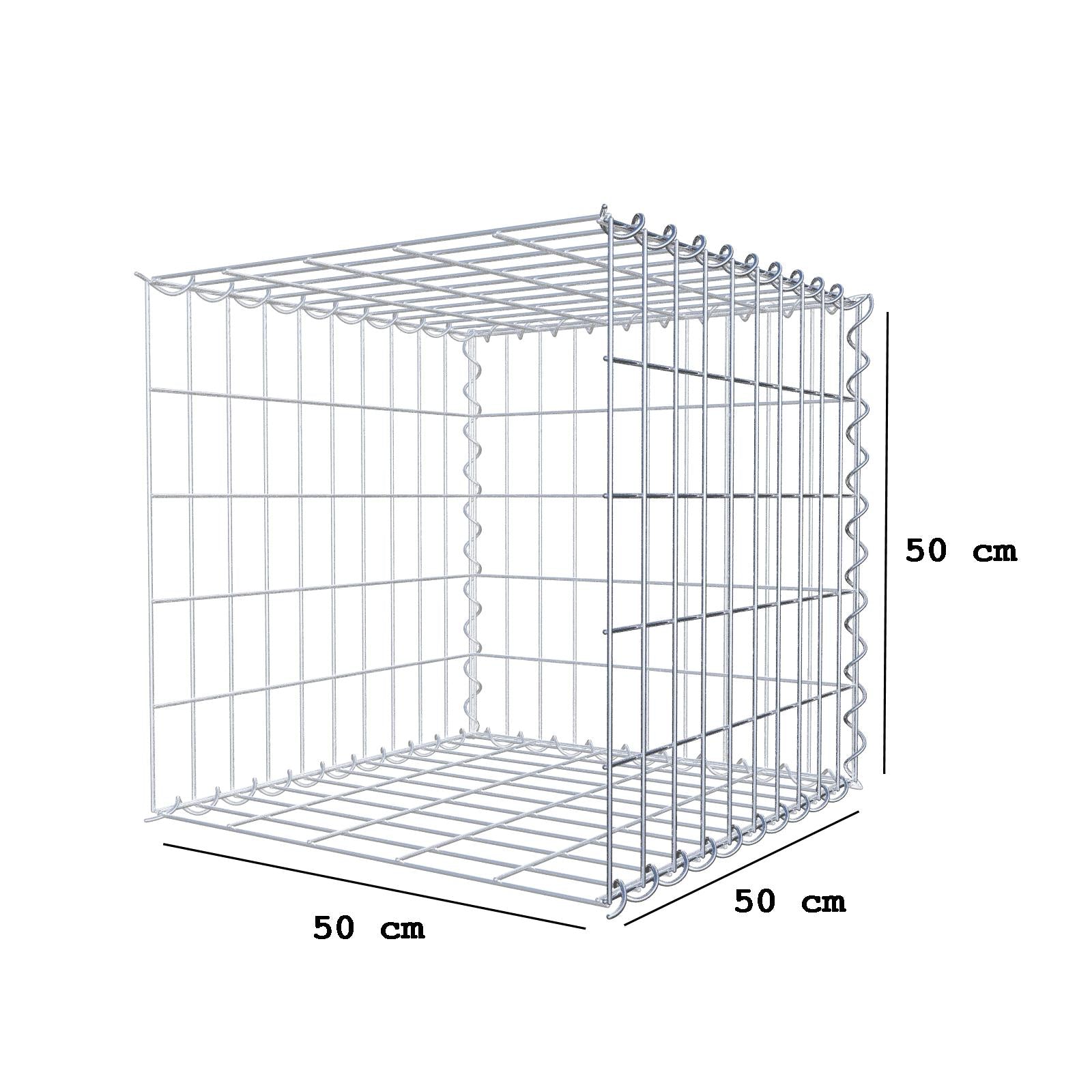 Gabbione aggiuntivo tipo 2 50 cm x 50 cm x 50 cm (L x H x P), dimensione maglia 5 cm x 10 cm, a spirale