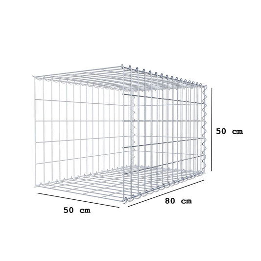 Gabião tipo 2 80 cm x 50 cm x 50 cm (C x A x P), malhagem 5 cm x 10 cm, espiral