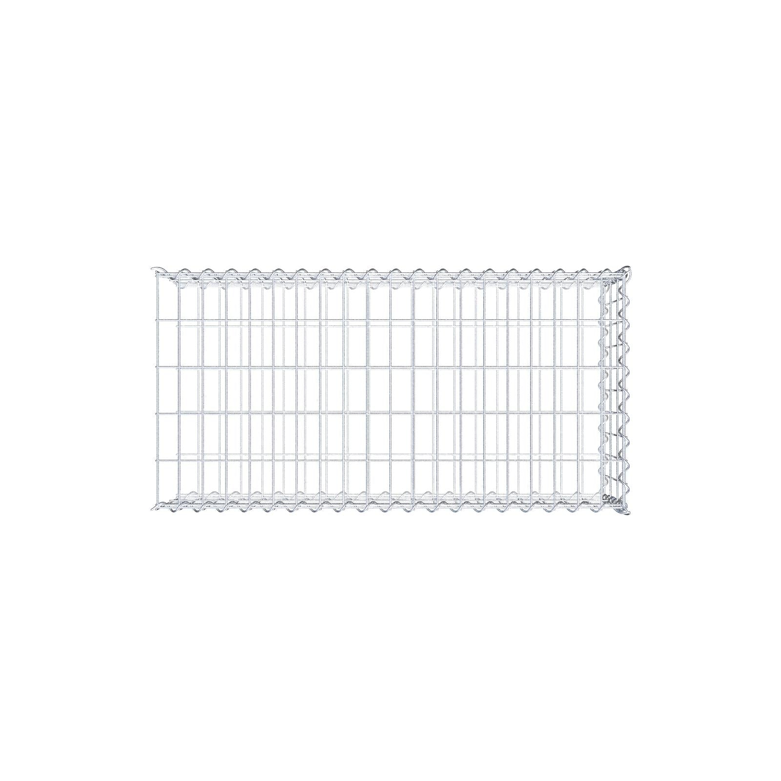 Gabion rapporté type 2 100 cm x 30 cm x 50 cm (L x H x P), mailles 5 cm x 10 cm, spirale