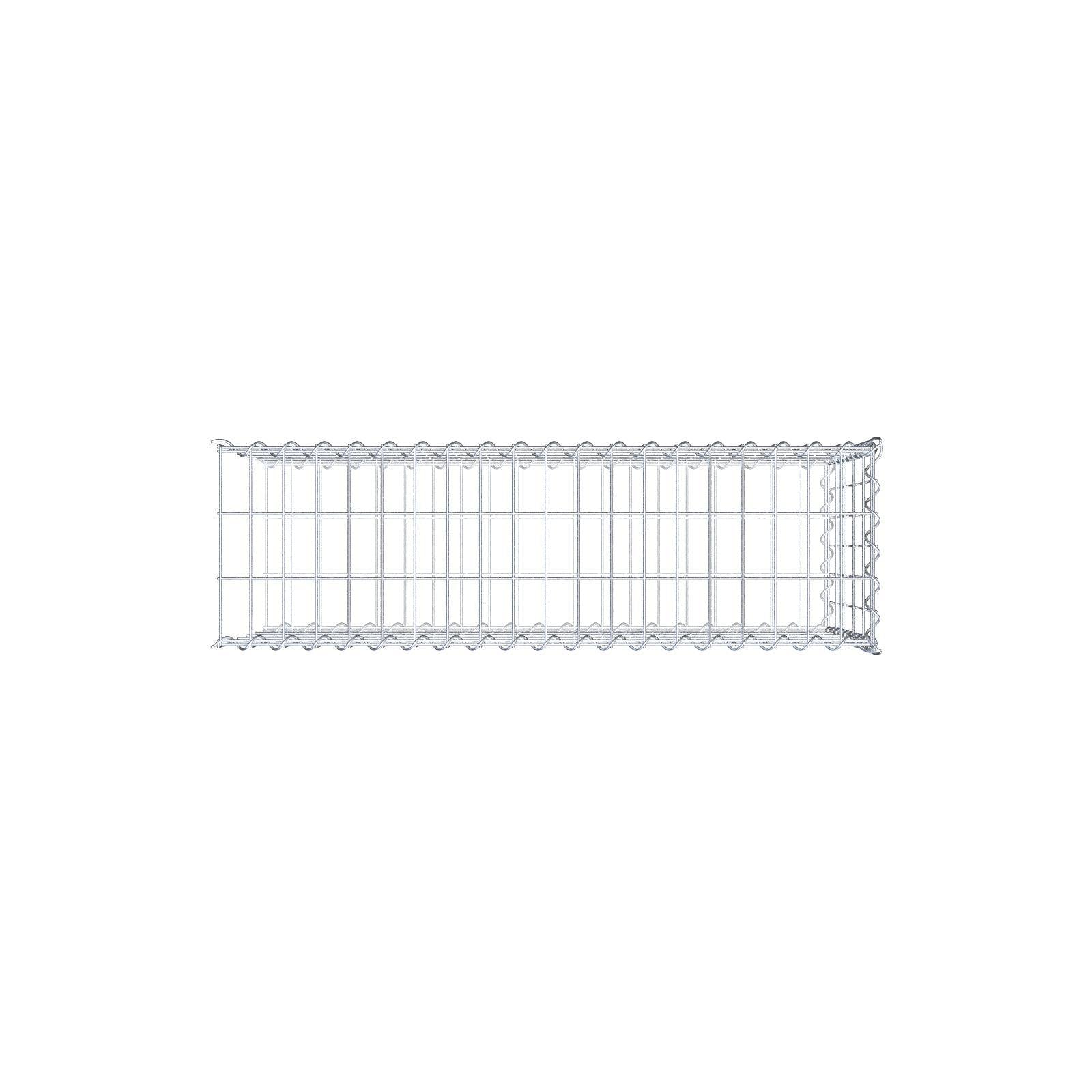 Opvokset gabion type 2 100 cm x 50 cm x 30 cm (L x H x D), maskestørrelse 5 cm x 10 cm, spiral