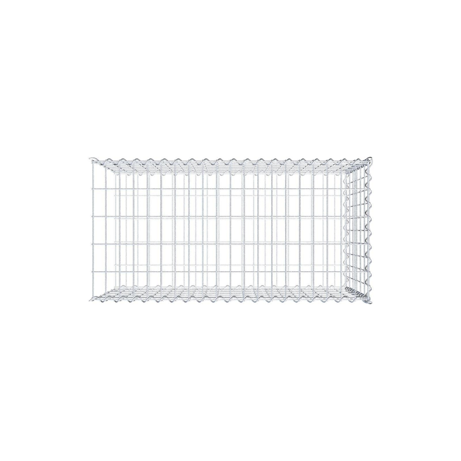 Opvokset gabion type 2 100 cm x 60 cm x 50 cm (L x H x D), maskestørrelse 5 cm x 10 cm, spiral