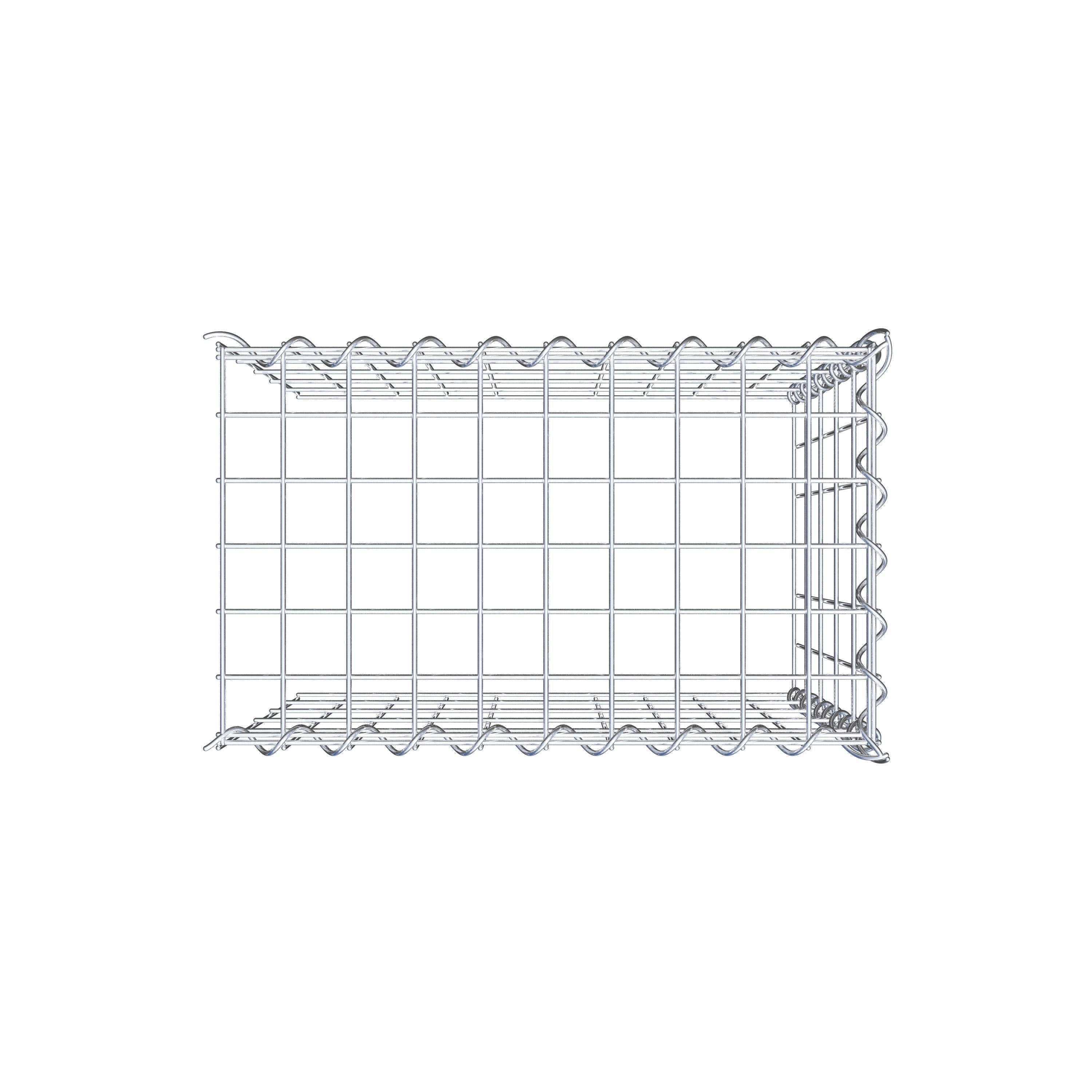 Gavión adulto tipo 4 50 cm x 50 cm x 30 cm (largo x alto x profundidad), tamaño de malla 5 cm x 10 cm, espiral