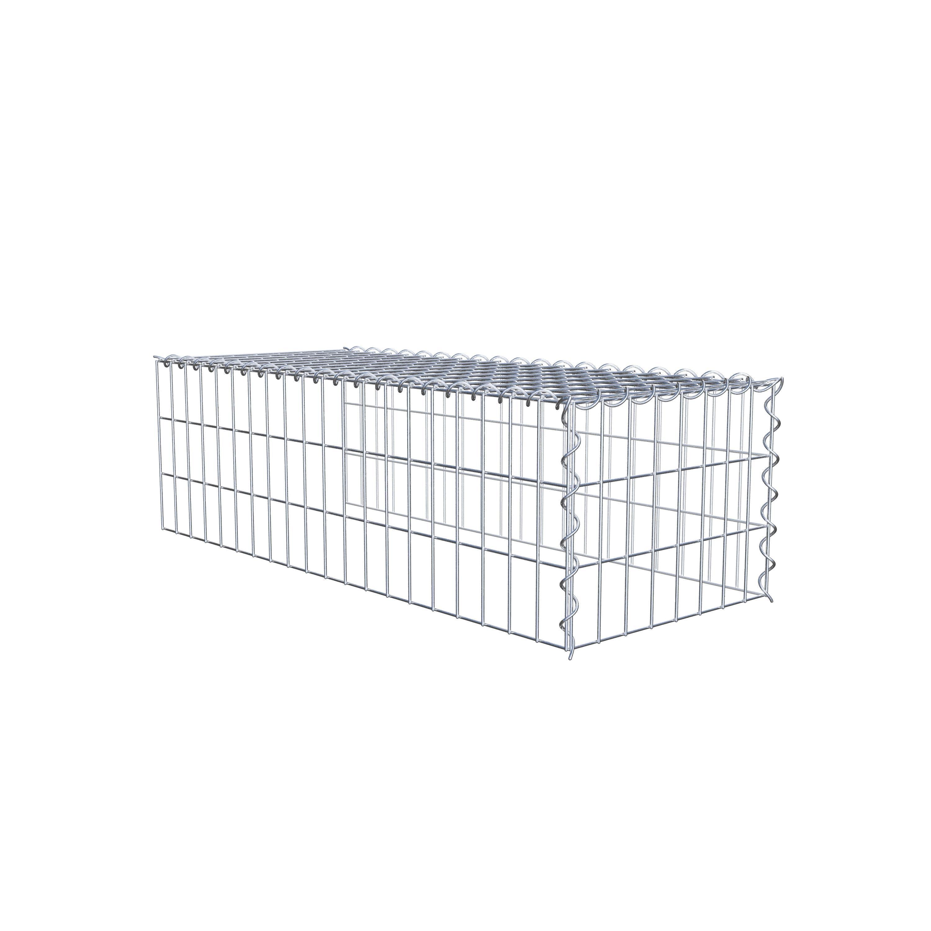 Gabion rapporté type 4 100 cm x 30 cm x 40 cm (L x H x P), mailles 5 cm x 10 cm, spirale