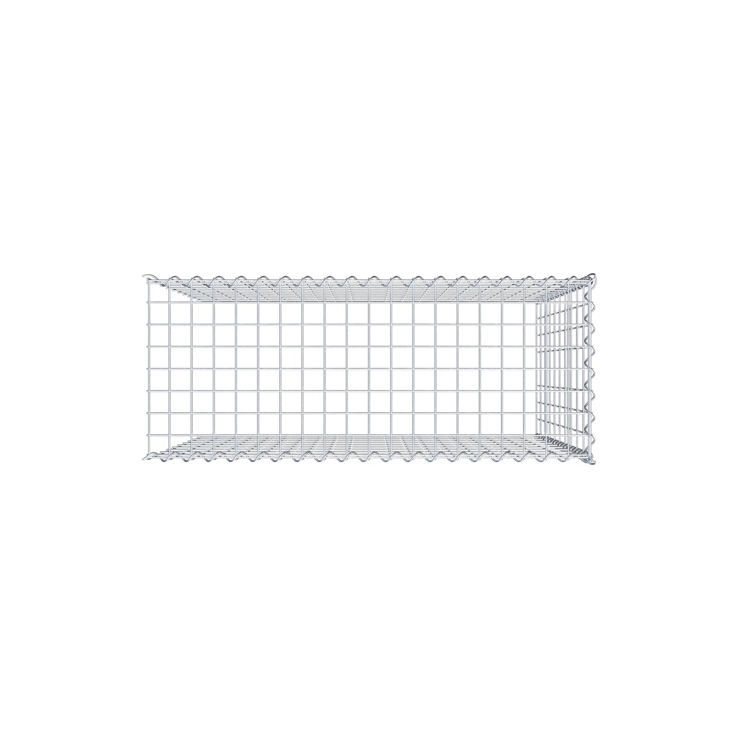 Opvokset gabion type 4 100 cm x 100 cm x 40 cm (L x H x D), maskestørrelse 5 cm x 10 cm, spiral