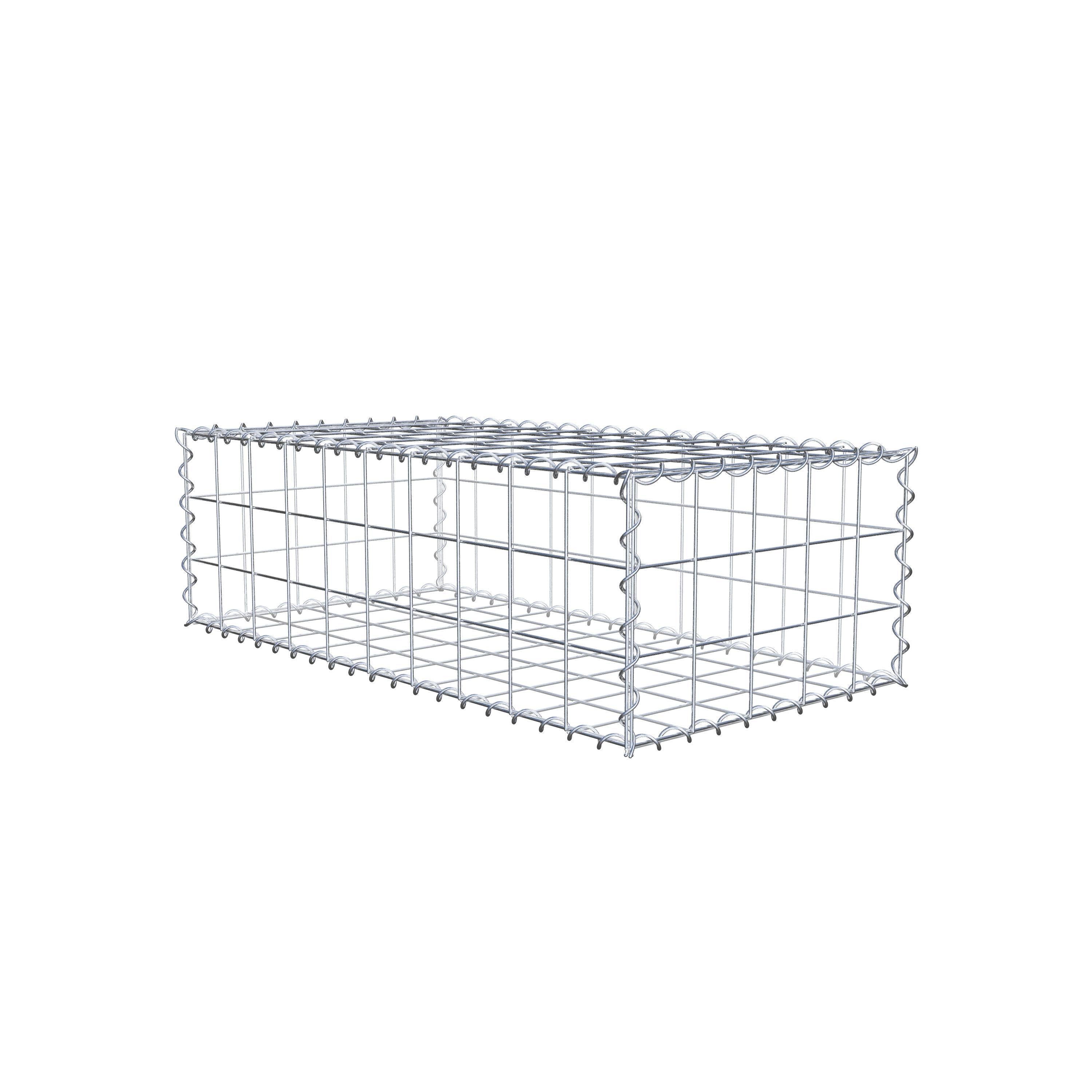 Gabion 100 cm x 30 cm x 50 cm (L x H x P), mailles 10 cm x 10 cm, spirale