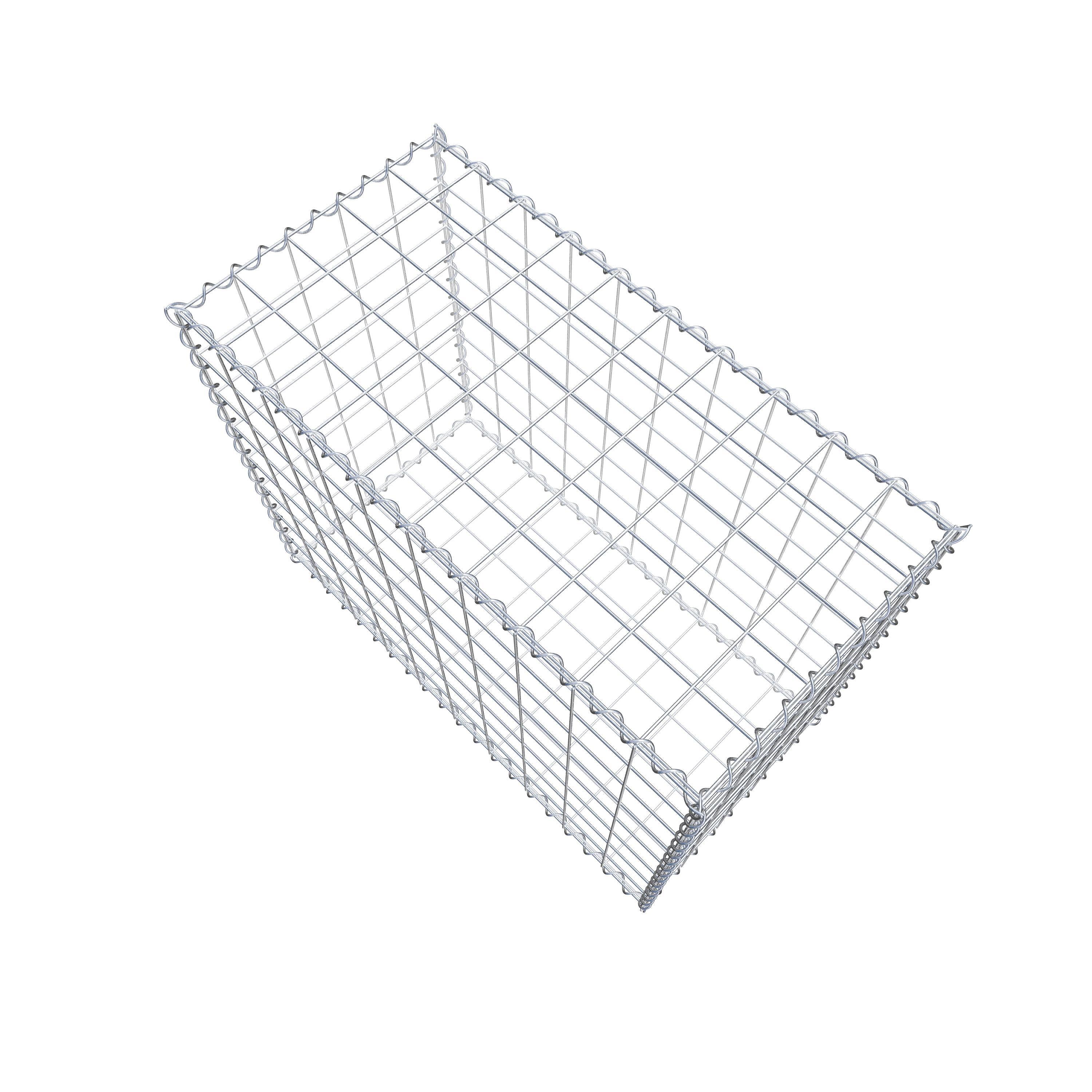 Gabion 100 cm x 80 cm x 50 cm (L x H x D), maskstorlek 10 cm x 10 cm, spiral