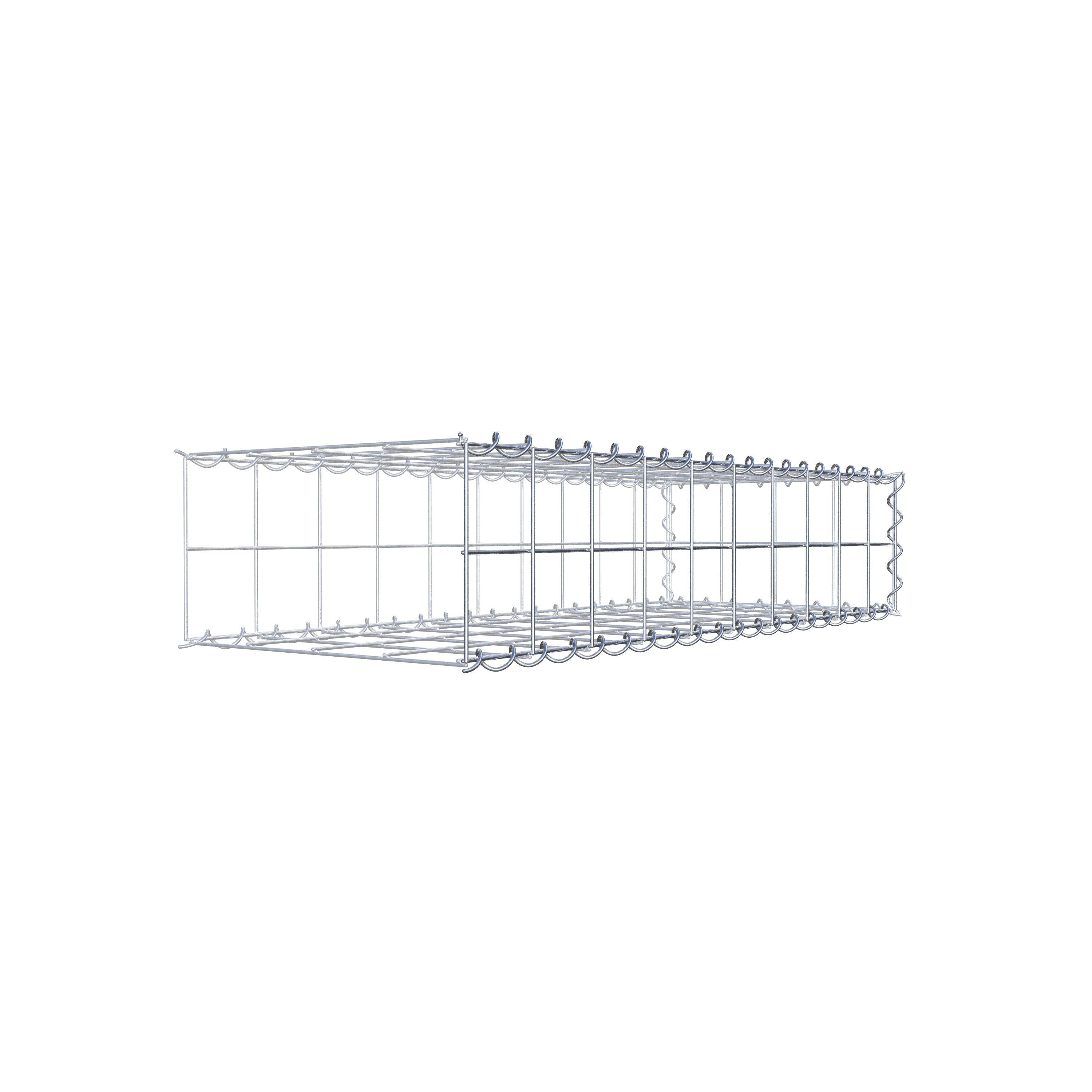 Extra gabion typ 2 100 cm x 20 cm x 40 cm (L x H x D), maskstorlek 10 cm x 10 cm, spiral