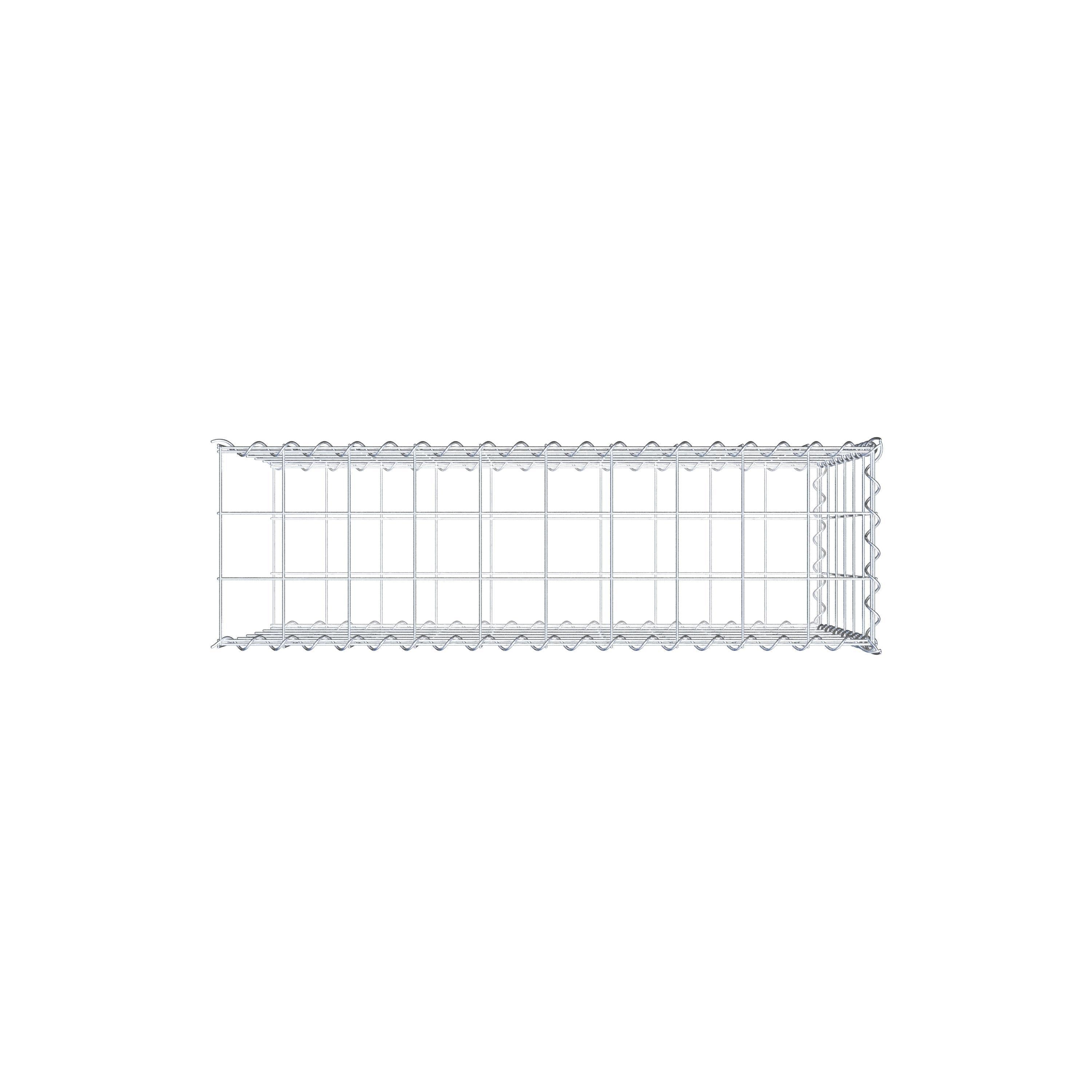 Aangegroeide schanskorf type 2 100 cm x 60 cm x 30 cm (L x H x D), maaswijdte 10 cm x 10 cm, spiraal