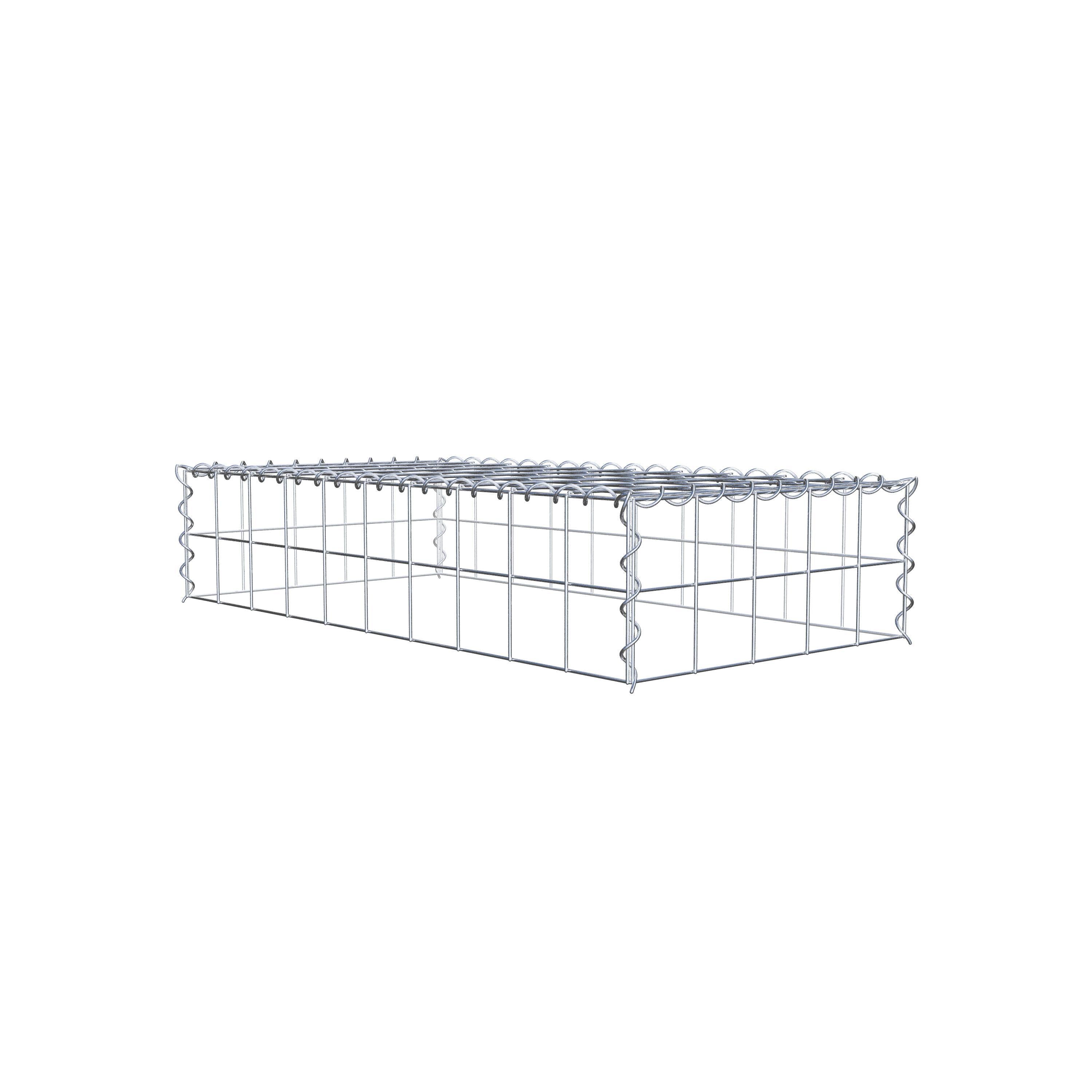 Add-on schanskorf type 3 100 cm x 20 cm x 50 cm (L x H x D), maaswijdte 10 cm x 10 cm, spiraal