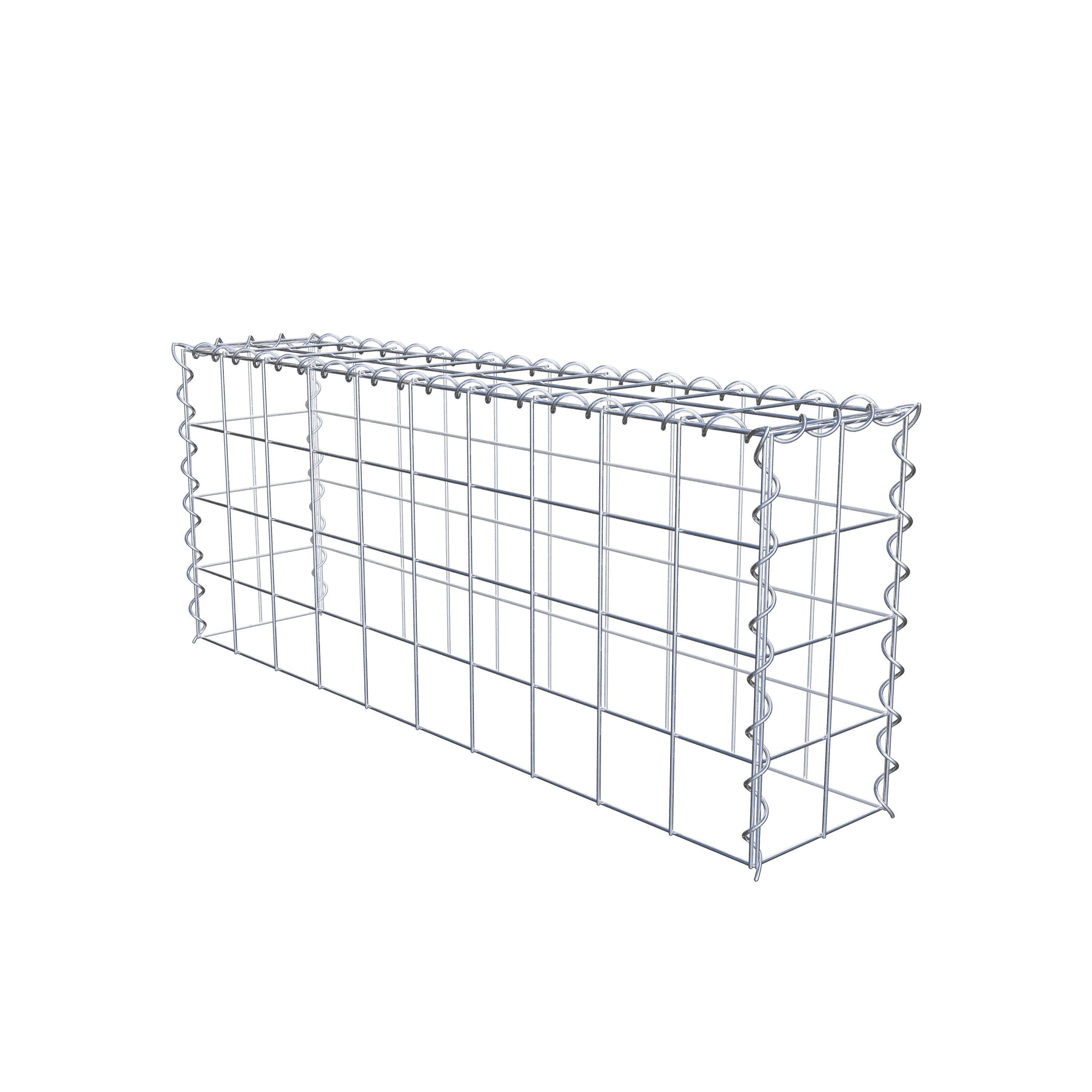 Gabion rapporté type 3 100 cm x 40 cm x 20 cm (L x H x P), mailles 10 cm x 10 cm, spirale