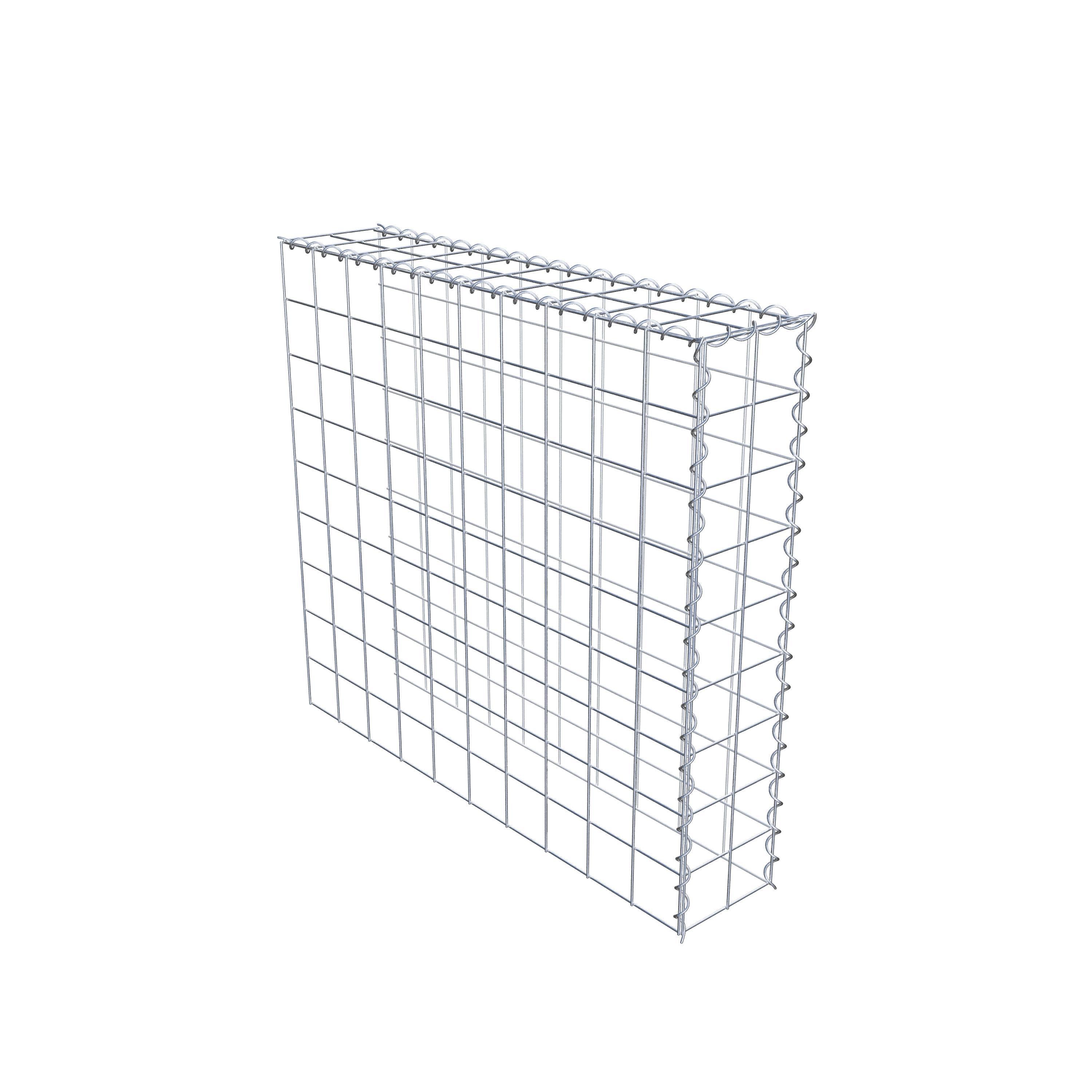 Gabion rapporté type 4 100 cm x 90 cm x 20 cm (L x H x P), mailles 10 cm x 10 cm, spirale