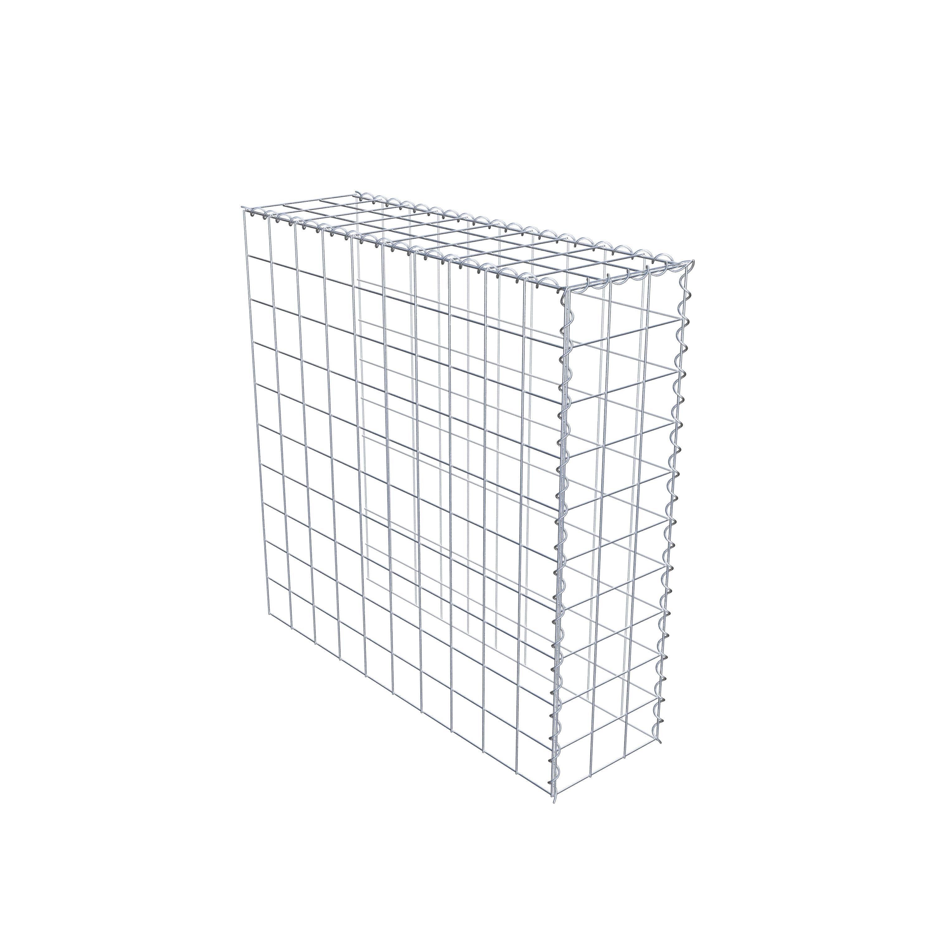 Gabion rapporté type 4 100 cm x 100 cm x 30 cm (L x H x P), mailles 10 cm x 10 cm, spirale