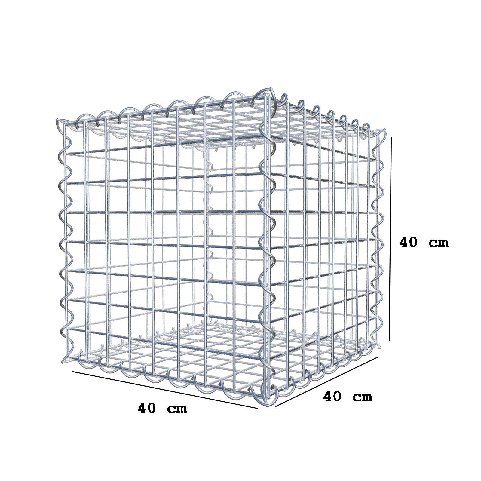 Gabion 40 cm x 40 cm x 40 cm (L x H x D), maskstorlek 5 cm x 5 cm, spiral
