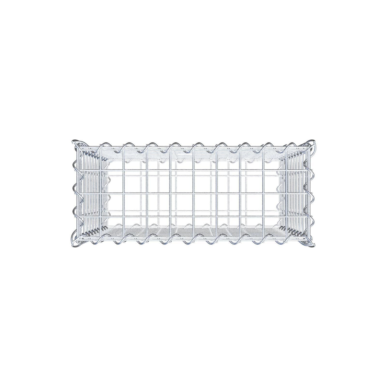 Schanskorf 50 cm x 50 cm x 20 cm (L x H x D), maaswijdte 5 cm x 5 cm, spiraalvormig