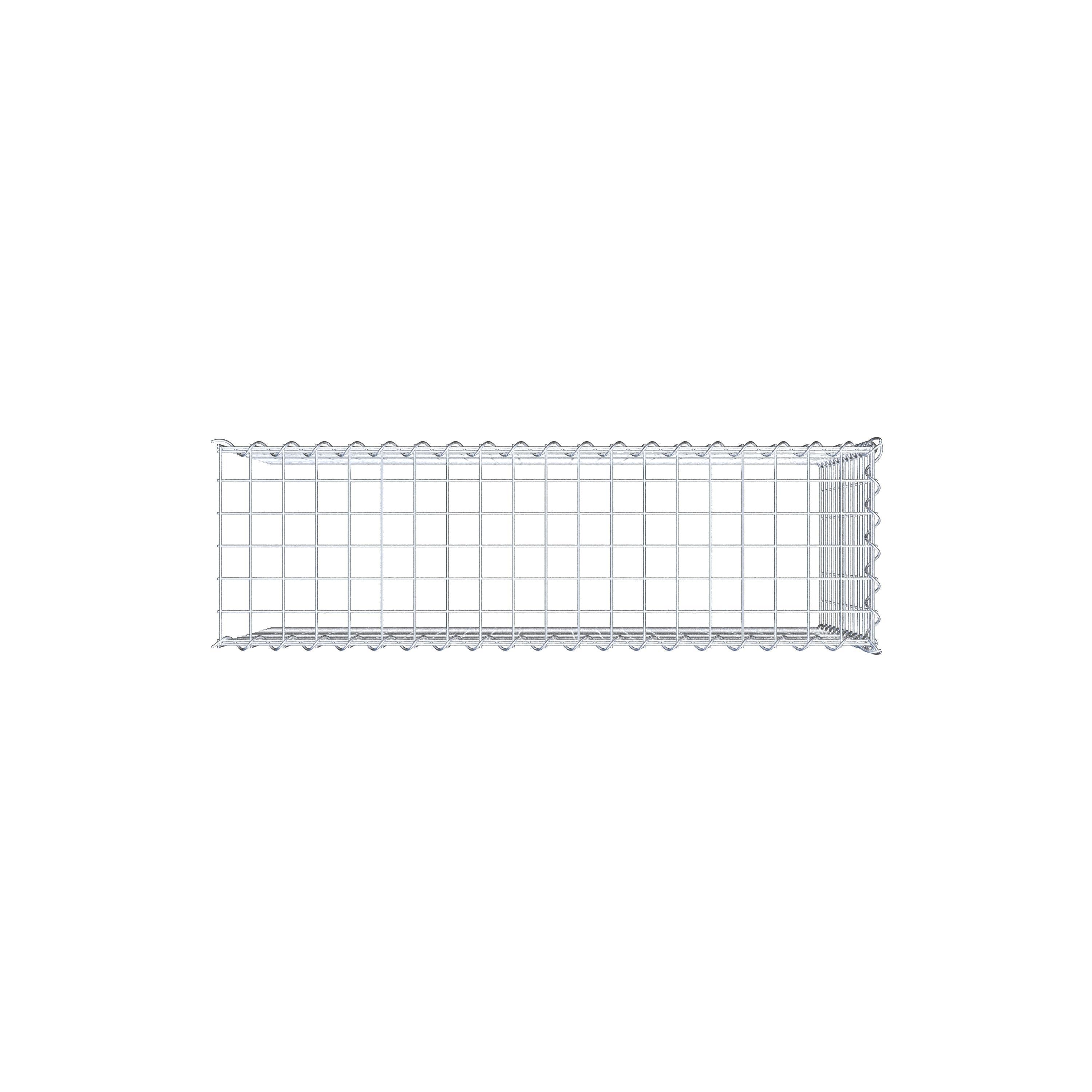 Aangegroeide schanskorf type 4 100 cm x 60 cm x 30 cm (L x H x D), maaswijdte 5 cm x 5 cm, spiraal