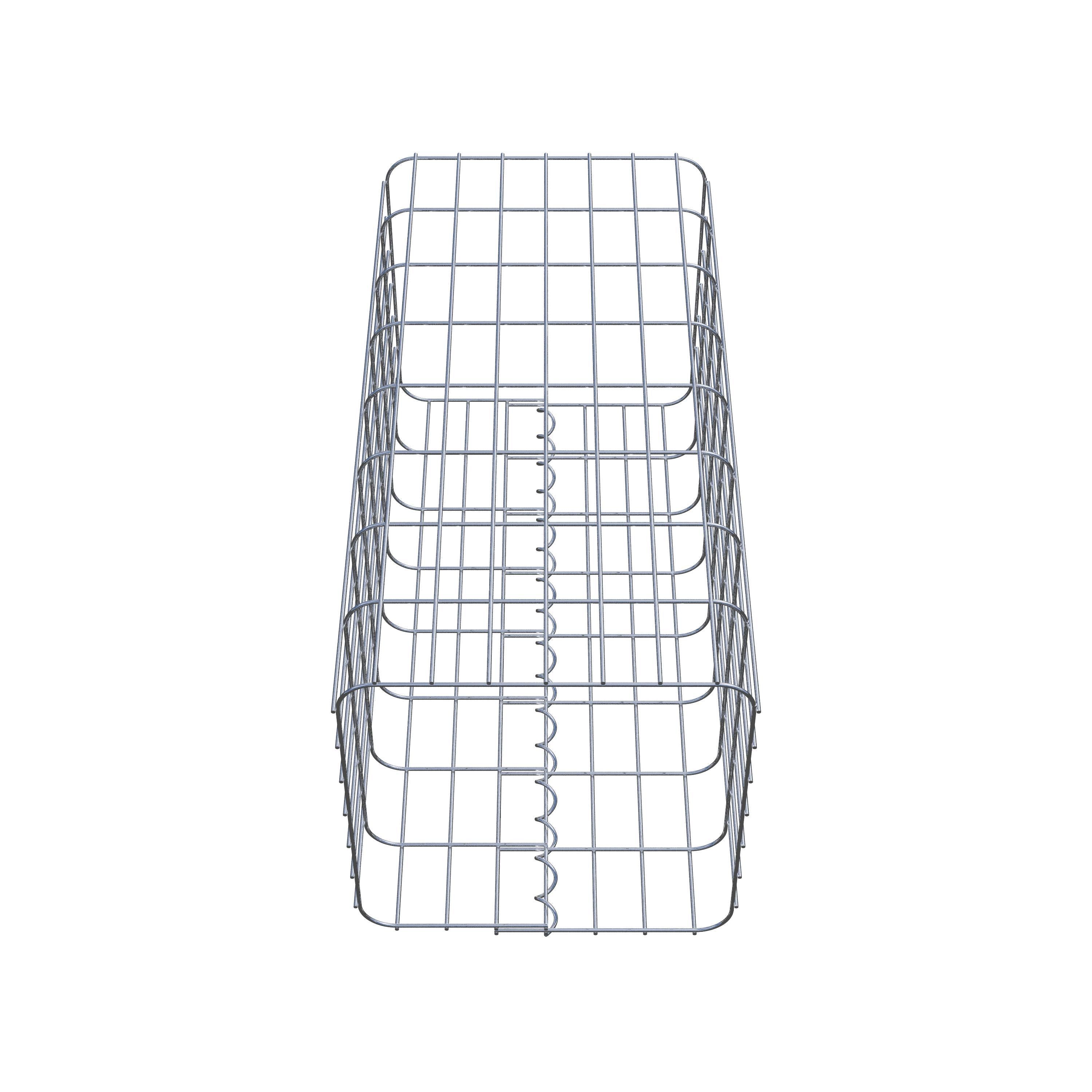 Schanskorfzuil, hoekig 37 cm x 37 cm, 80 cm hoog, MW 5 cm x 10 cm