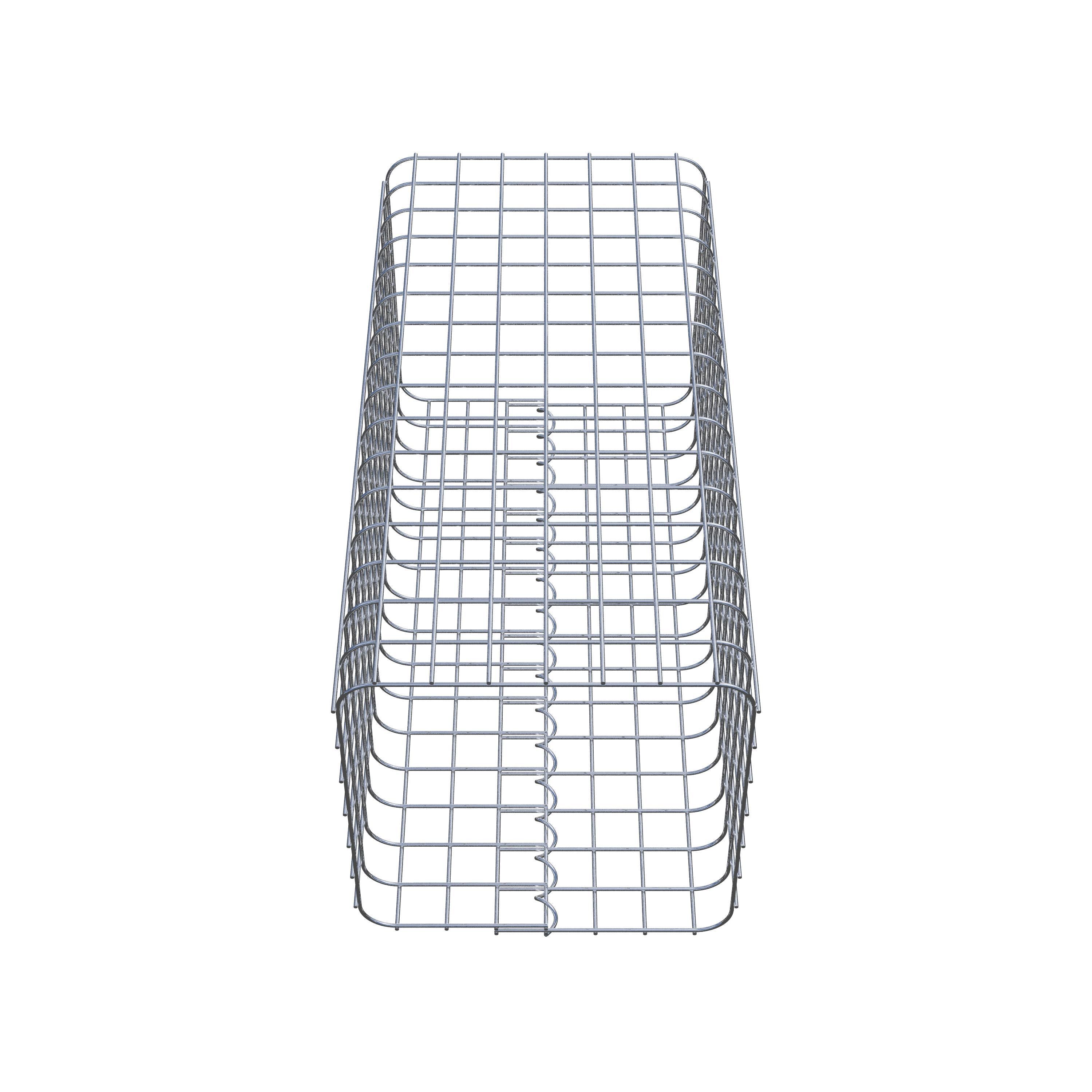 Schanskorfzuil, hoekig 37 cm x 37 cm, 80 cm hoog, MW 5 cm x 5 cm