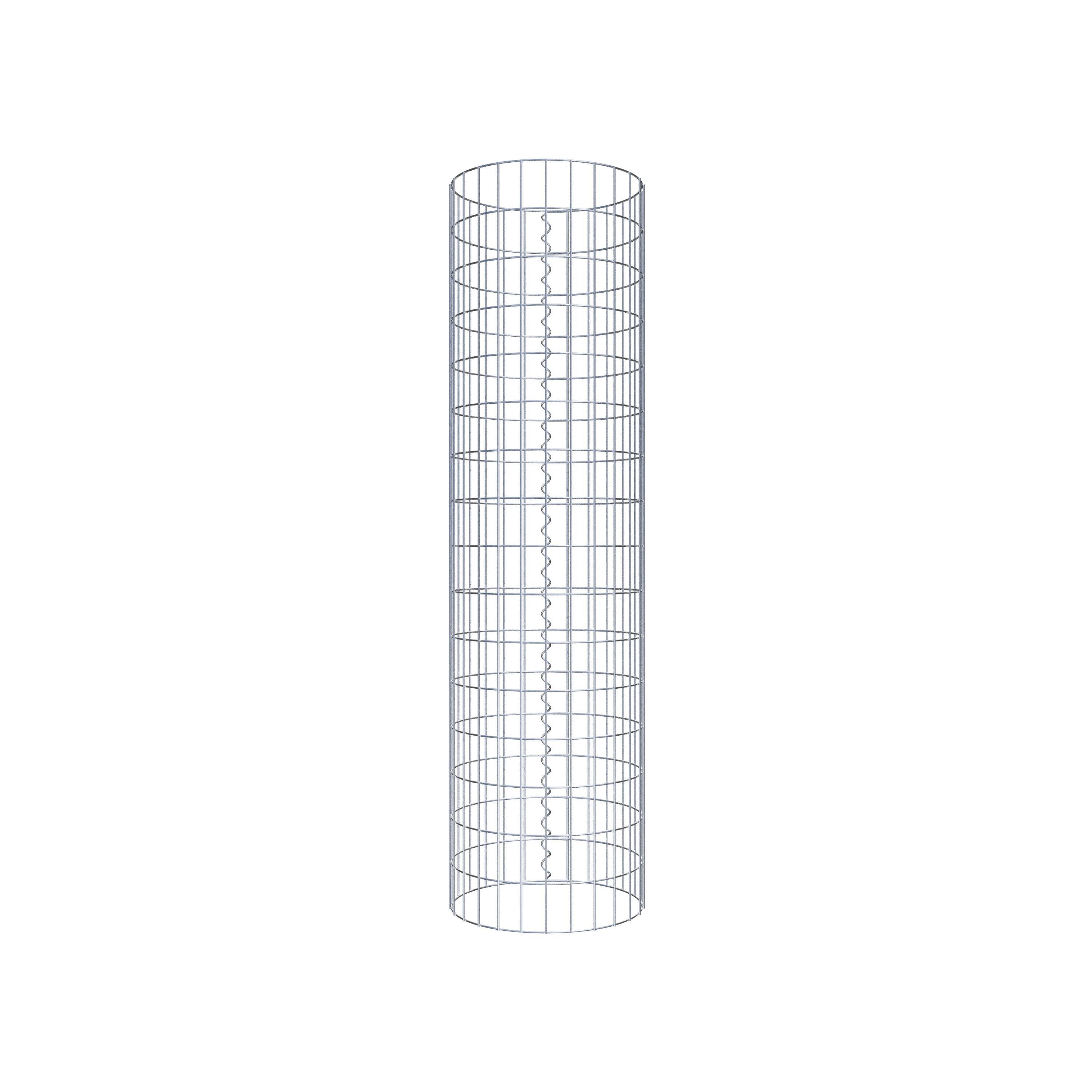 Coluna de gabião redonda 42 cm de diâmetro, 160 cm de altura, malhagem 5 cm x 10 cm