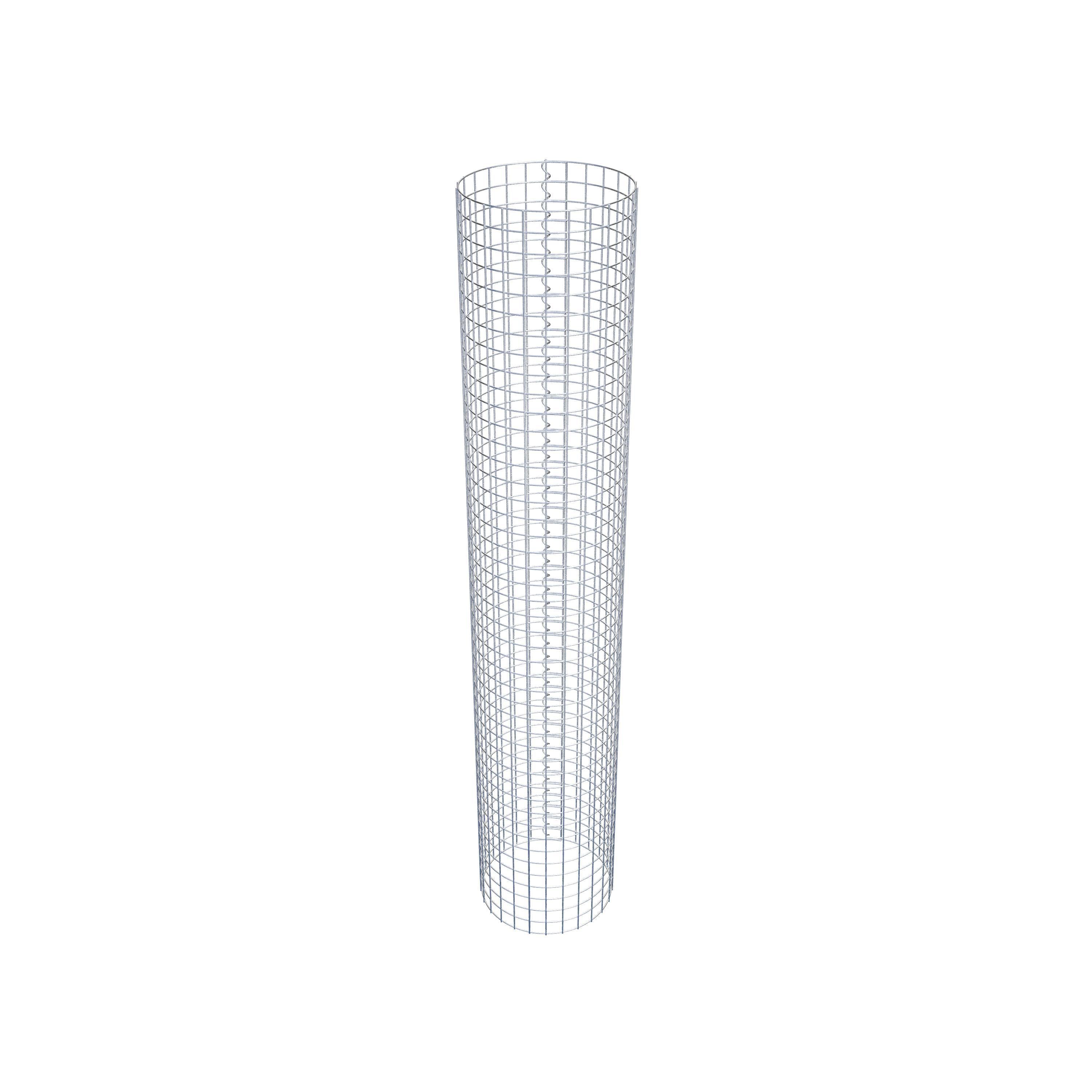Colonna gabbionata rotonda 42 cm di diametro, 230 cm di altezza, maglia 5 cm x 5 cm