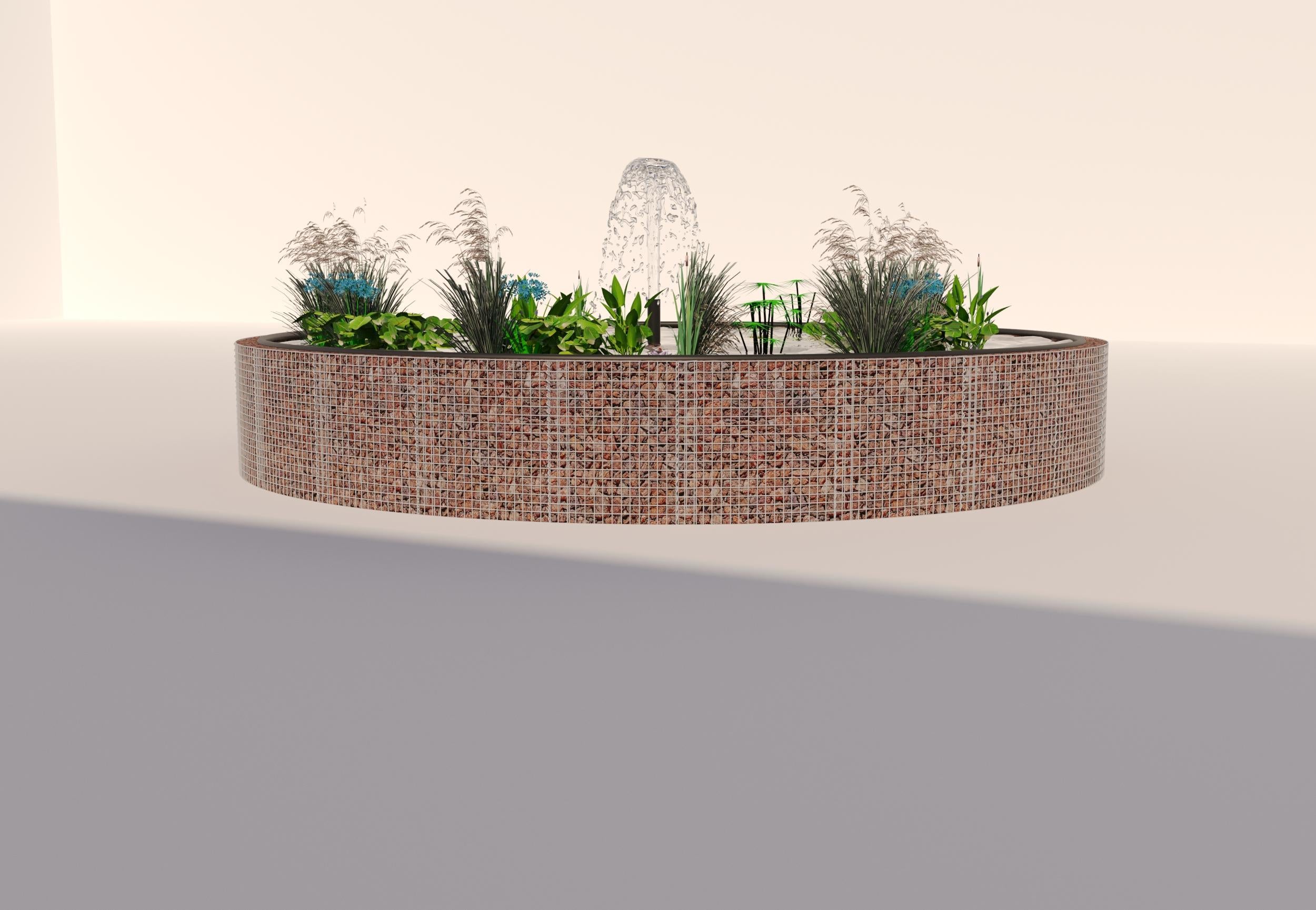 Gabion raised pond, round, outer diameter 292 cm, height 80 cm, mesh size 5 x 5 cm, wall thickness 15 cm