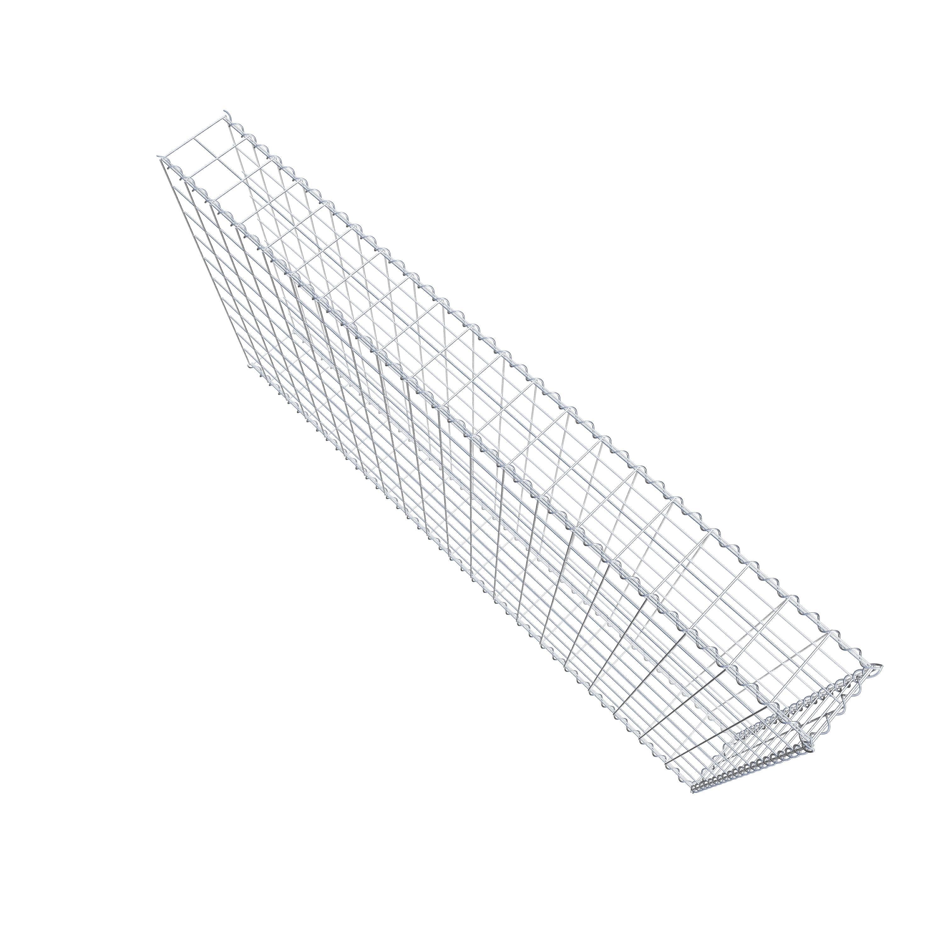 Gabion rapporté type 2 200 cm x 100 cm x 20 cm (L x H x P), mailles 10 cm x 10 cm, spirale
