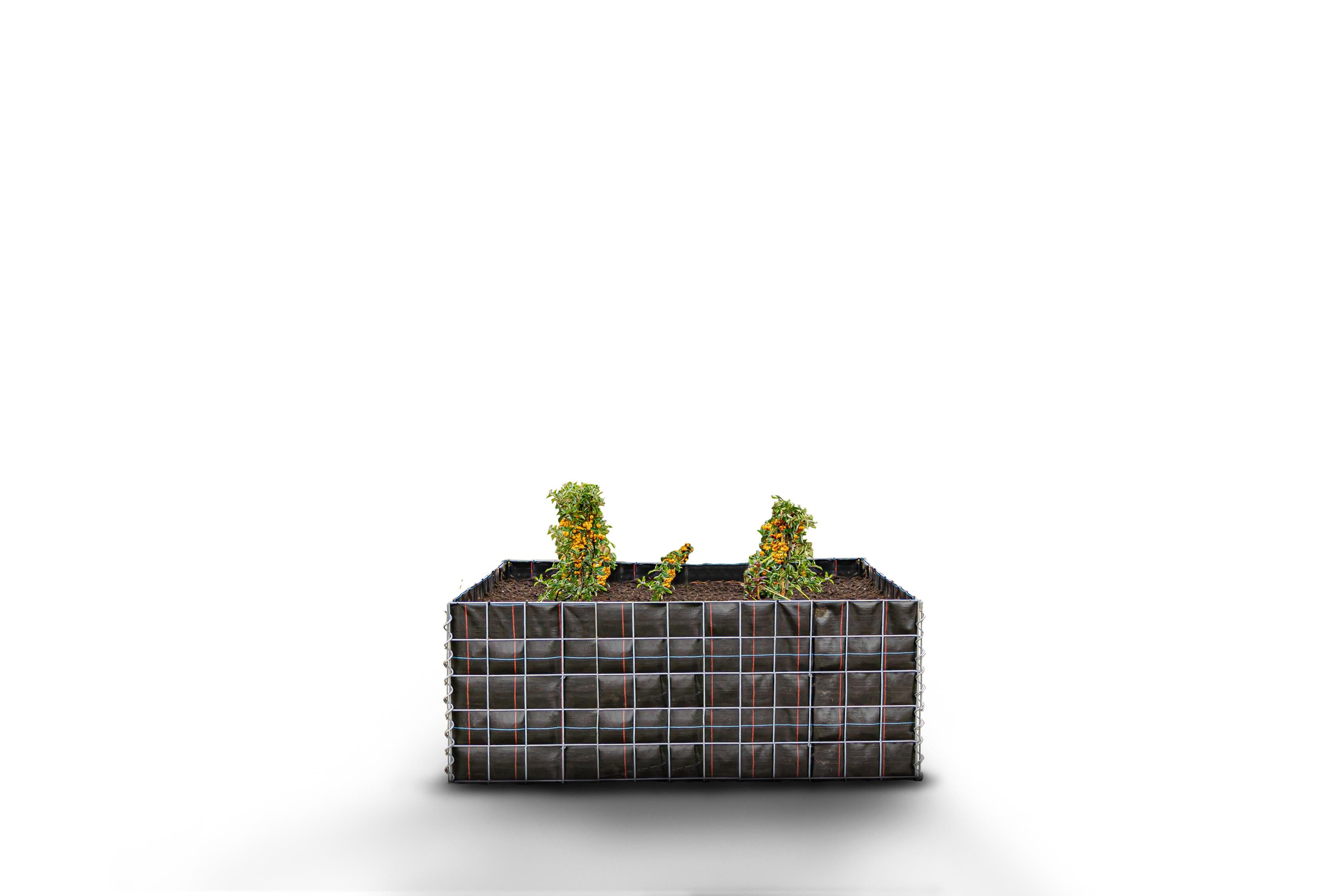 Højbed firkantet uden sten 130 cm x 50 cm x 80 cm