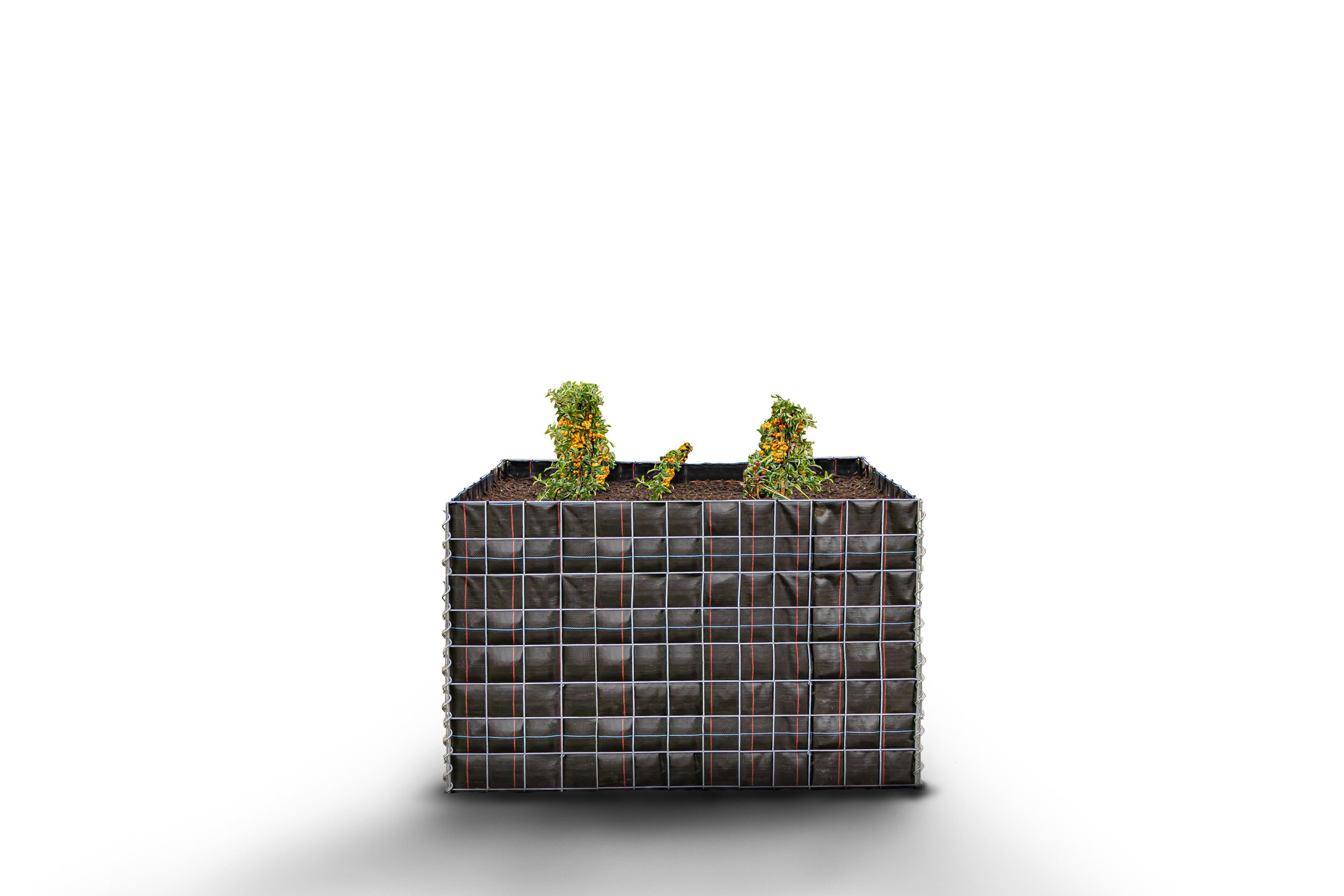 Canteiro quadrado elevado sem pedras 130 cm x 80 cm x 80 cm