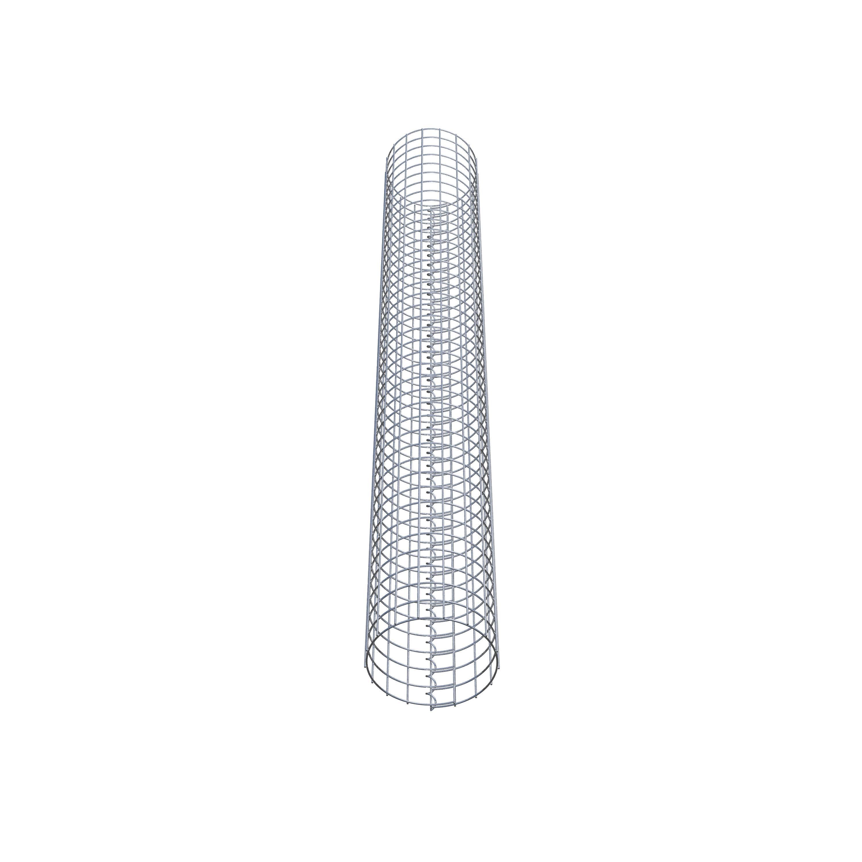 Colonne de gabion ronde galvanisée à chaud, 27 cm de diamètre, 200 cm de hauteur, MW 5 cm x 5 cm