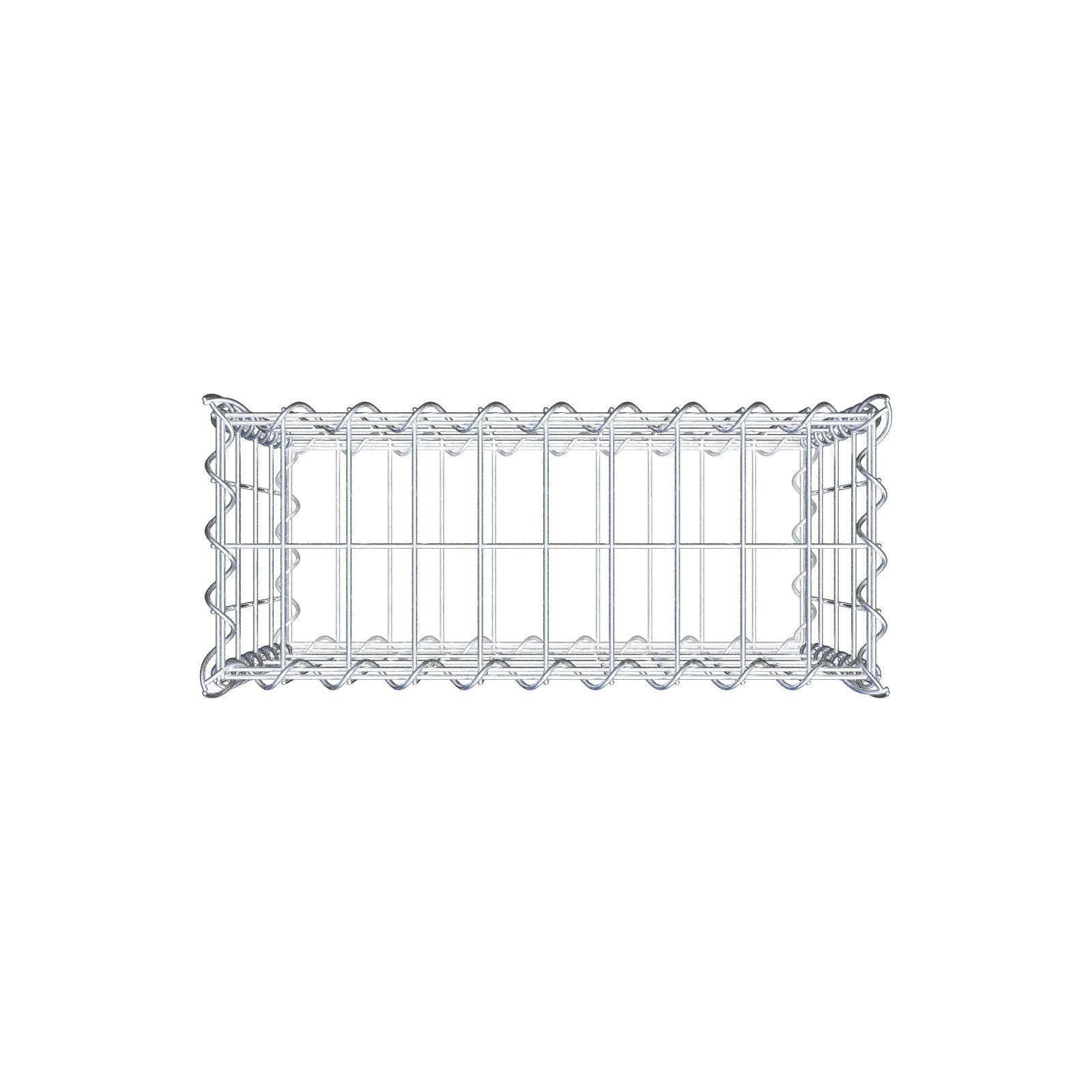 Schanskorf 50 cm x 40 cm x 20 cm (L x H x D), maaswijdte 5 cm x 10 cm, spiraalvormig