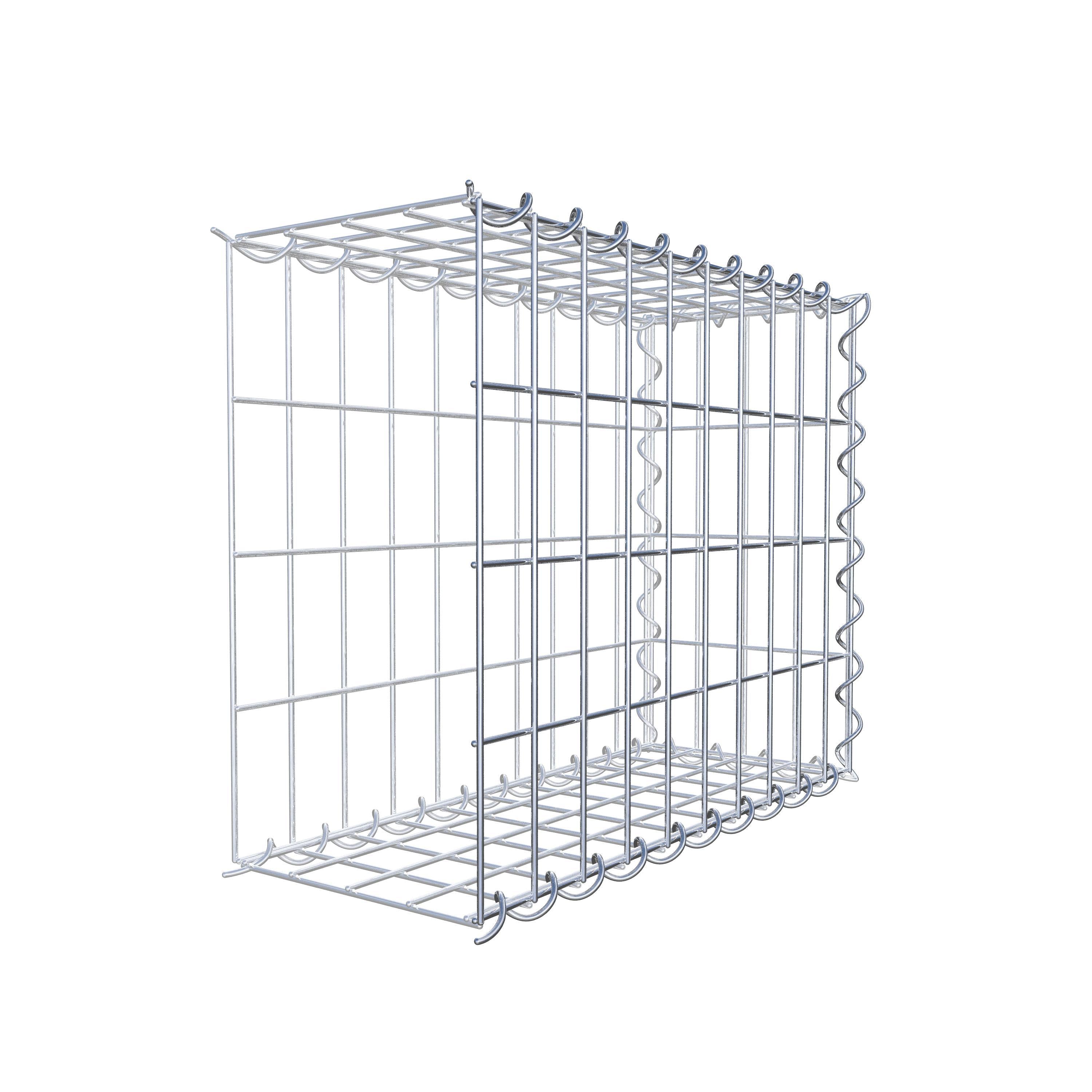 Aangegroeide schanskorf type 2 50 cm x 40 cm x 20 cm (L x H x D), maaswijdte 5 cm x 10 cm, spiraal