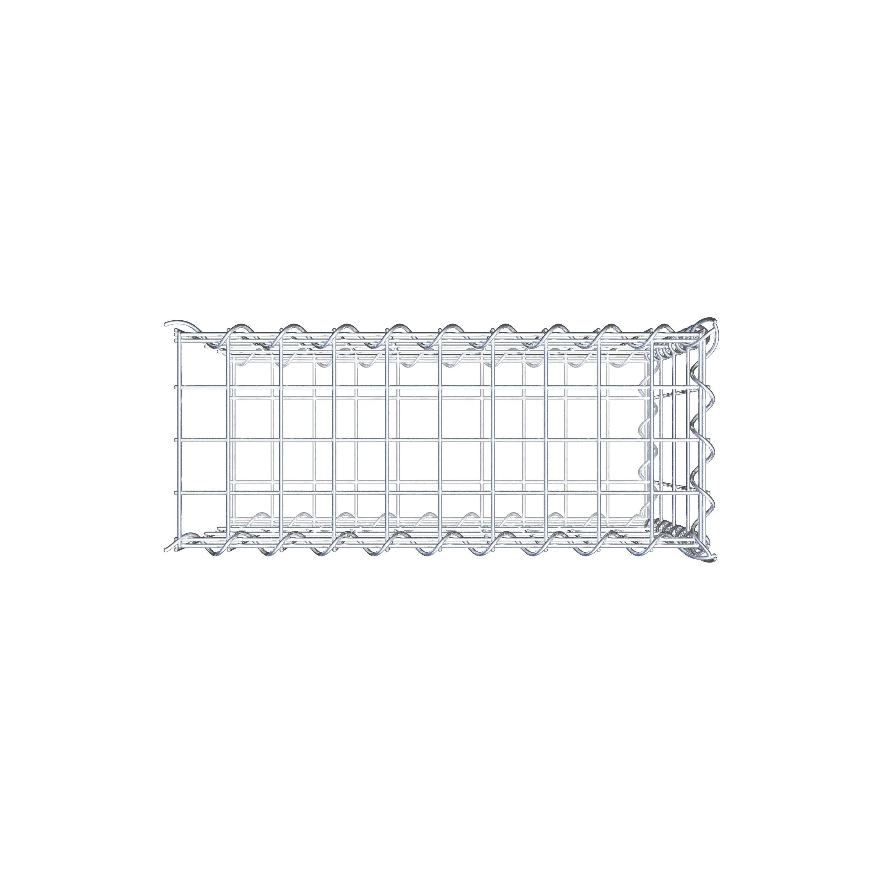 Aangegroeide schanskorf type 2 50 cm x 40 cm x 20 cm (L x H x D), maaswijdte 5 cm x 10 cm, spiraal