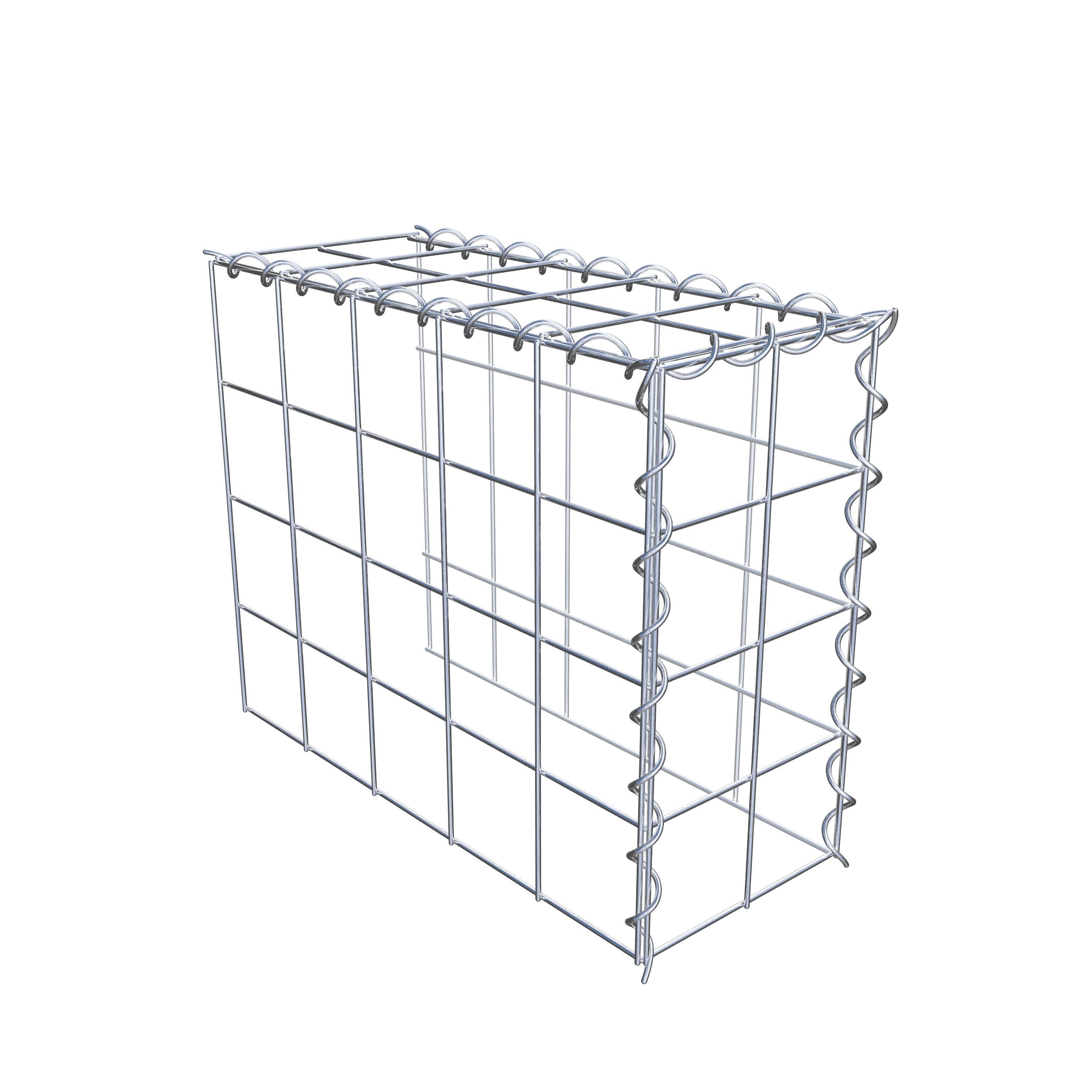 Add-on schanskorf type 4 50 cm x 40 cm x 20 cm (L x H x D), maaswijdte 10 cm x 10 cm, spiraalvormig
