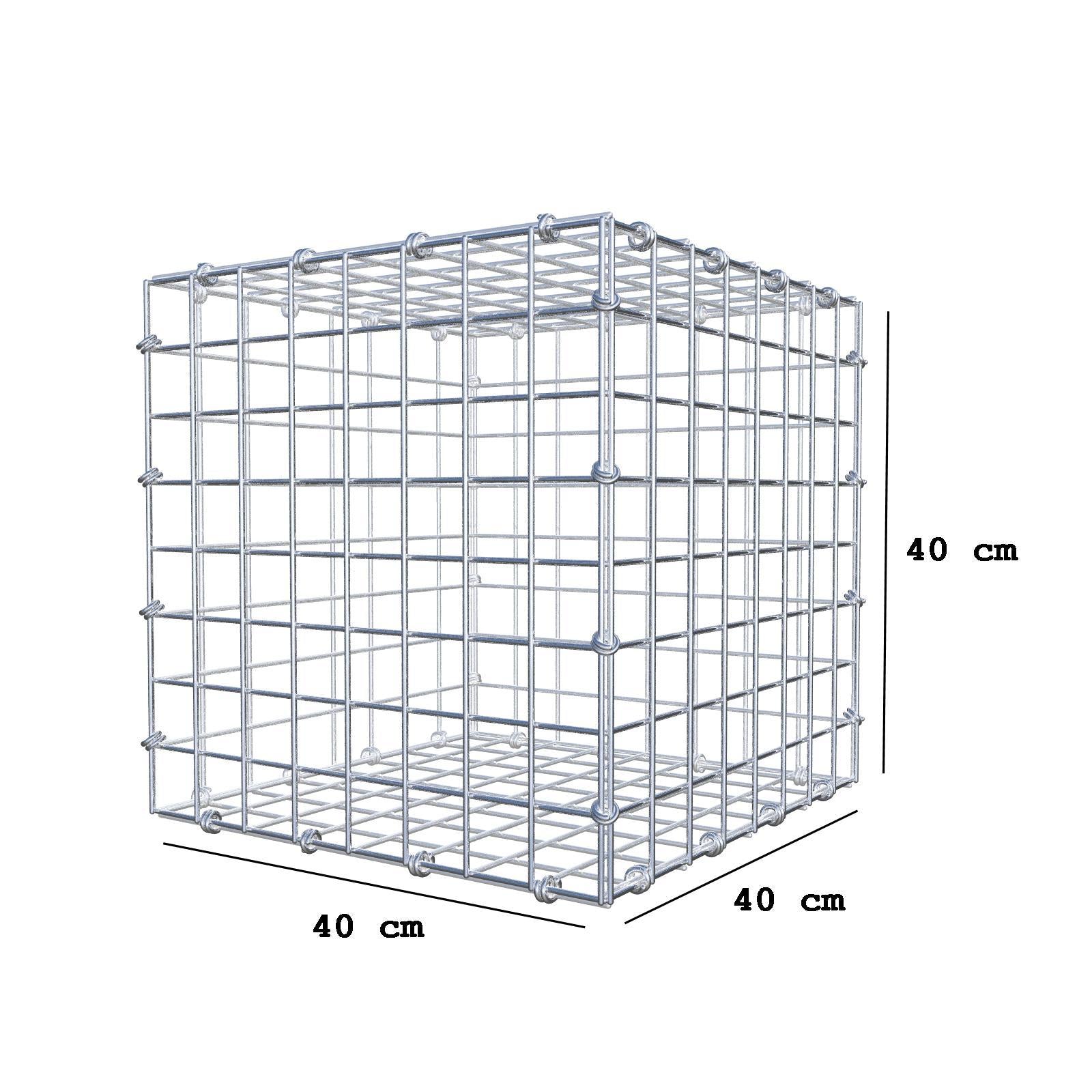 Gabion 40 cm x 40 cm x 40 cm (L x H x D), mesh size 5 x 5 cm, spiral ring