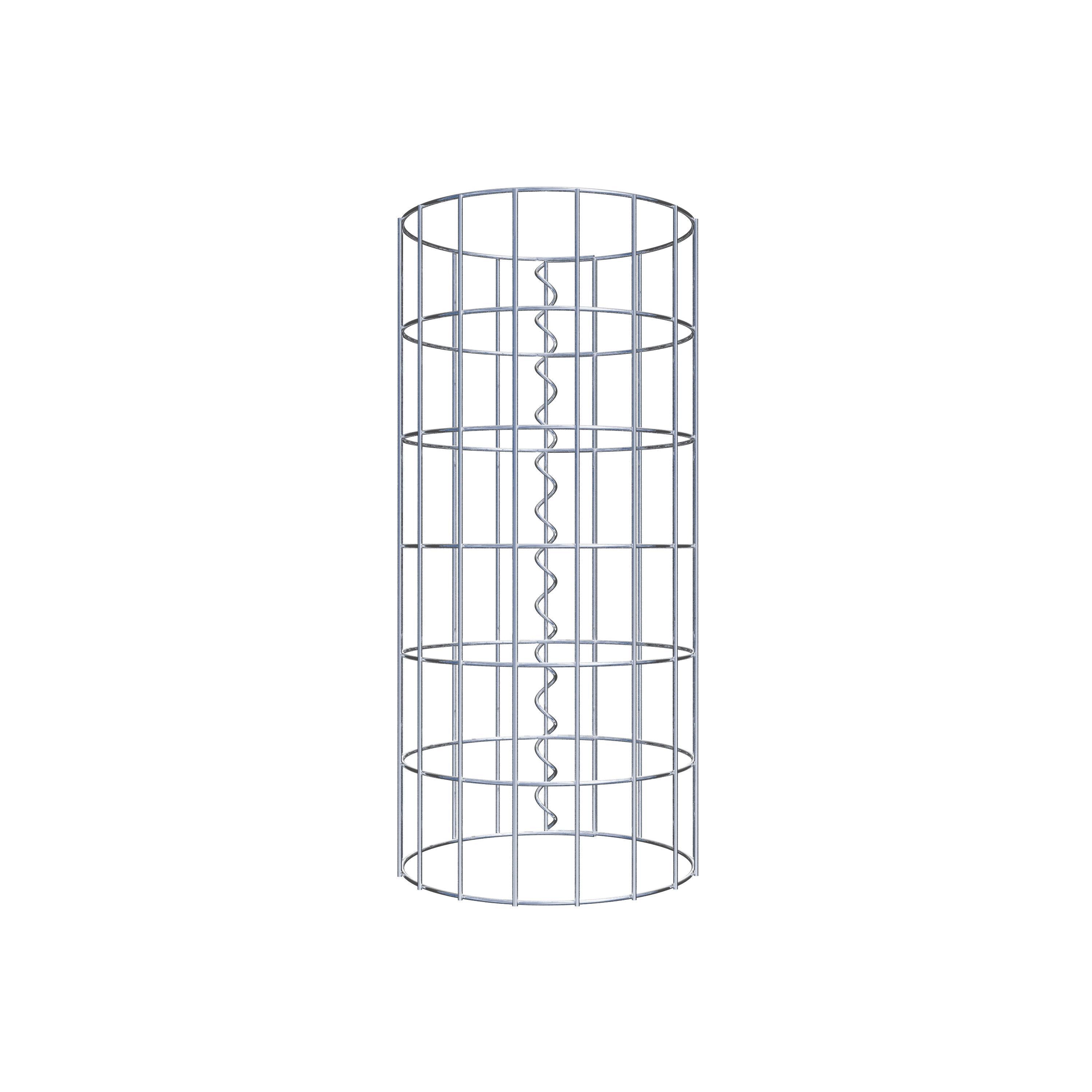 Coluna de gabião com diâmetro de 27 cm, malha redonda de 5 x 10 cm