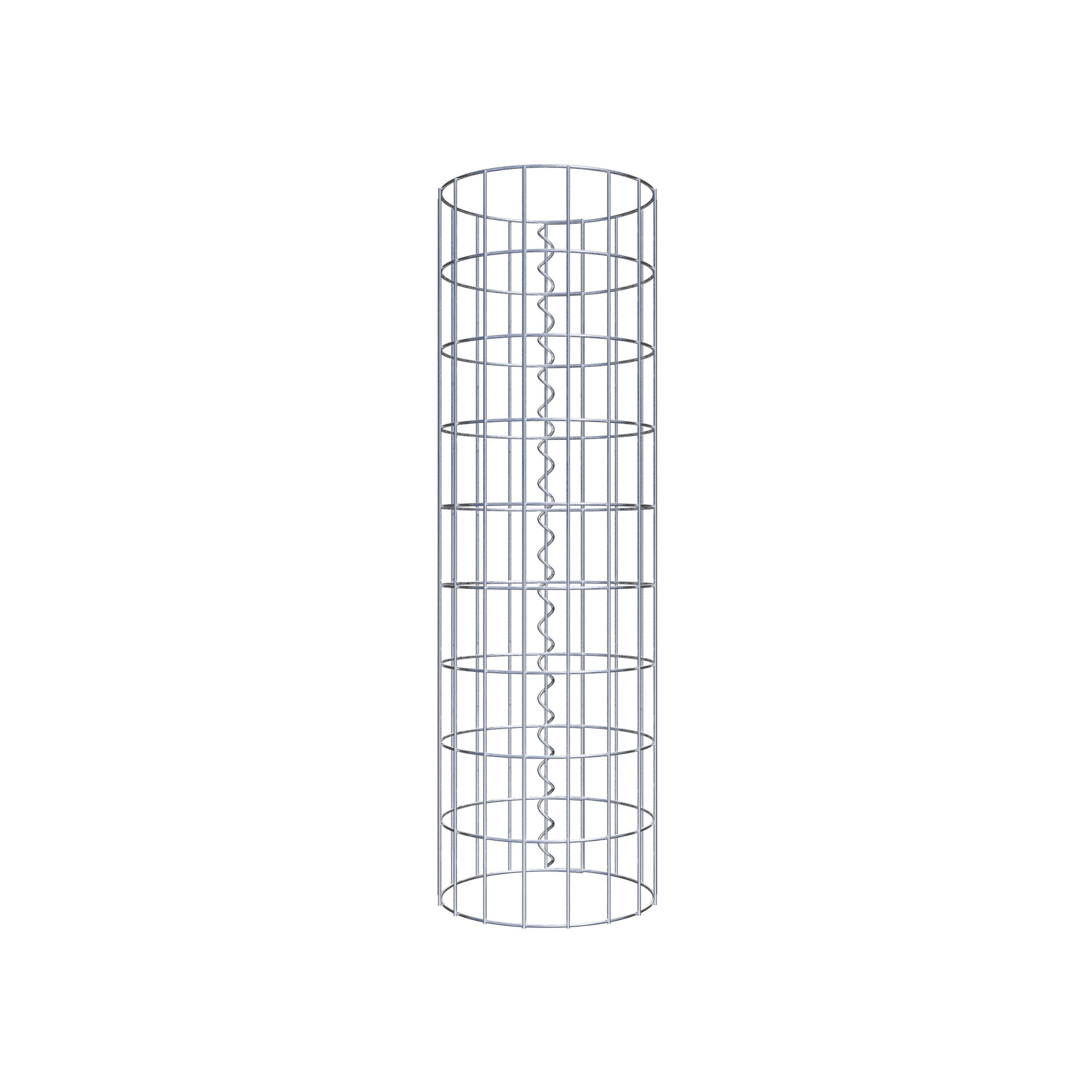Coluna de gabião com diâmetro de 27 cm, malha redonda de 5 x 10 cm