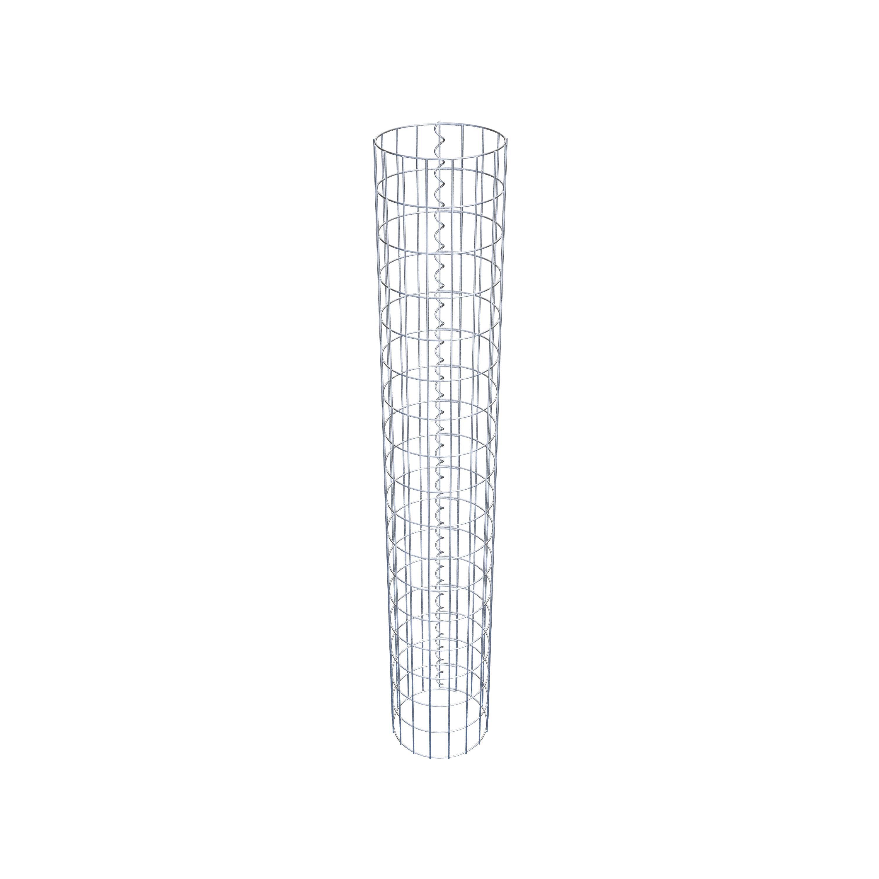 Coluna de gabião com diâmetro de 27 cm, malha redonda de 5 x 10 cm