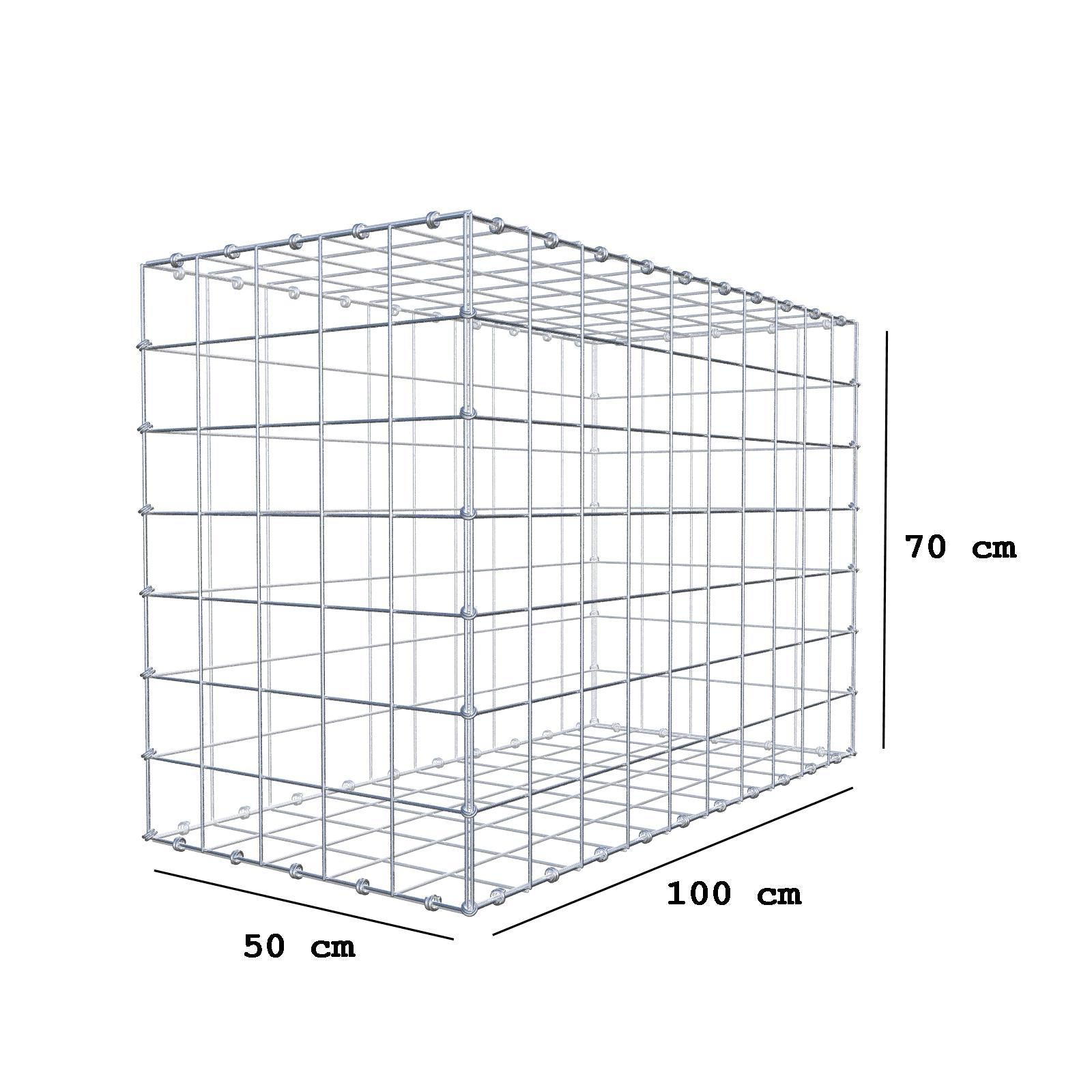 Gabion 100 cm x 70 cm x 50 cm (L x H x P), mailles 10 x 10 cm, anneau en spirale