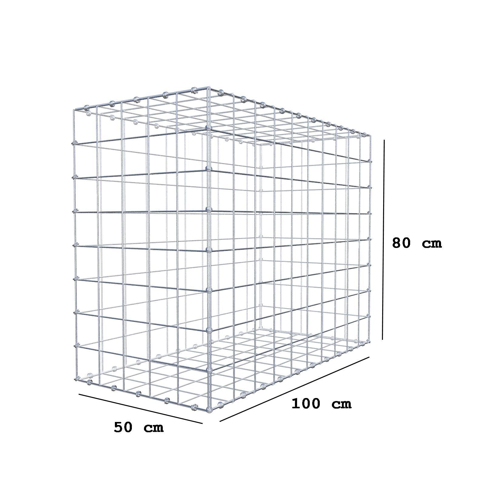 Gabion 100 cm x 80 cm x 50 cm (L x H x P), mailles 10 x 10 cm, anneau en spirale