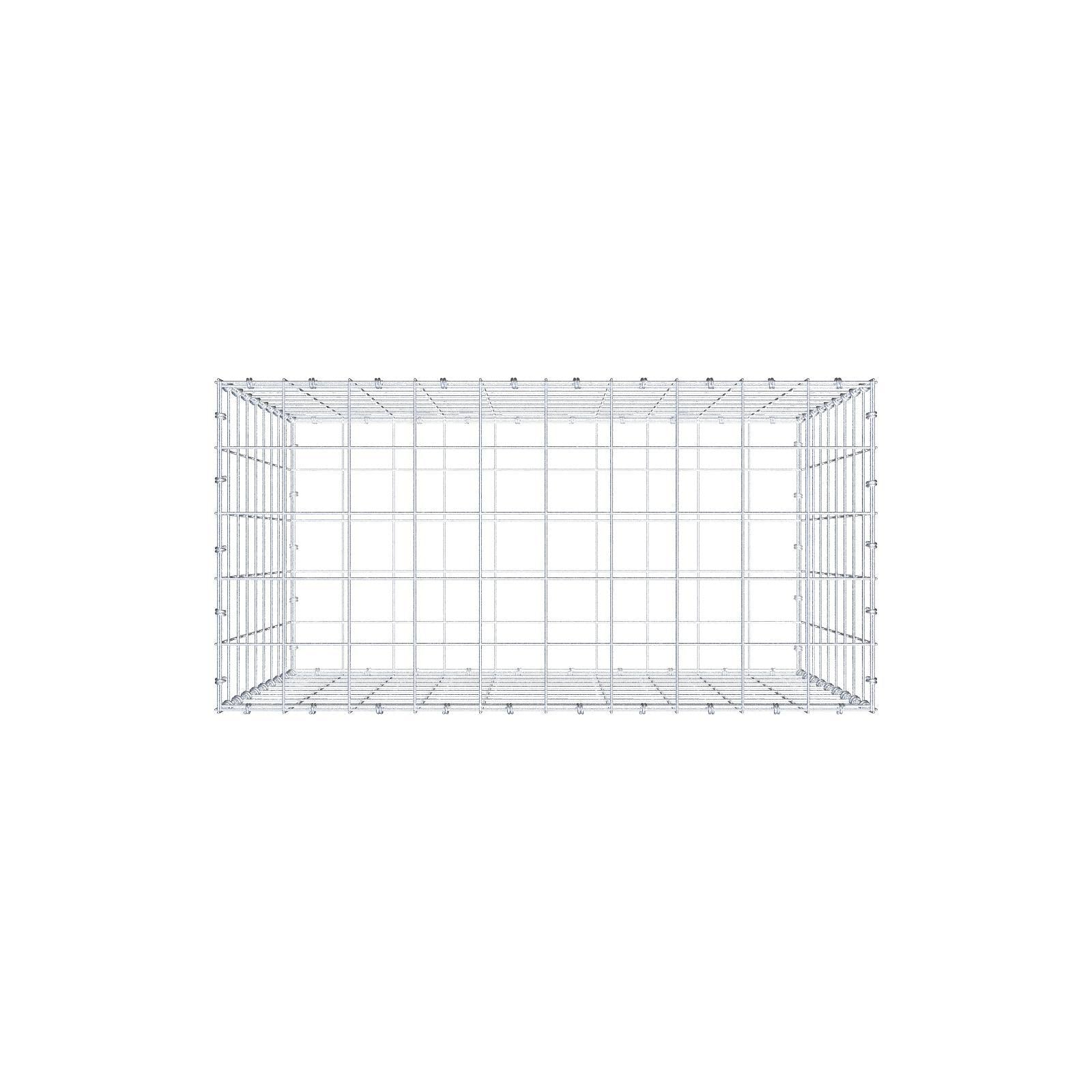 Gabion 100 cm x 90 cm x 50 cm (L x H x D), maskstorlek 10 x 10 cm, spiralring