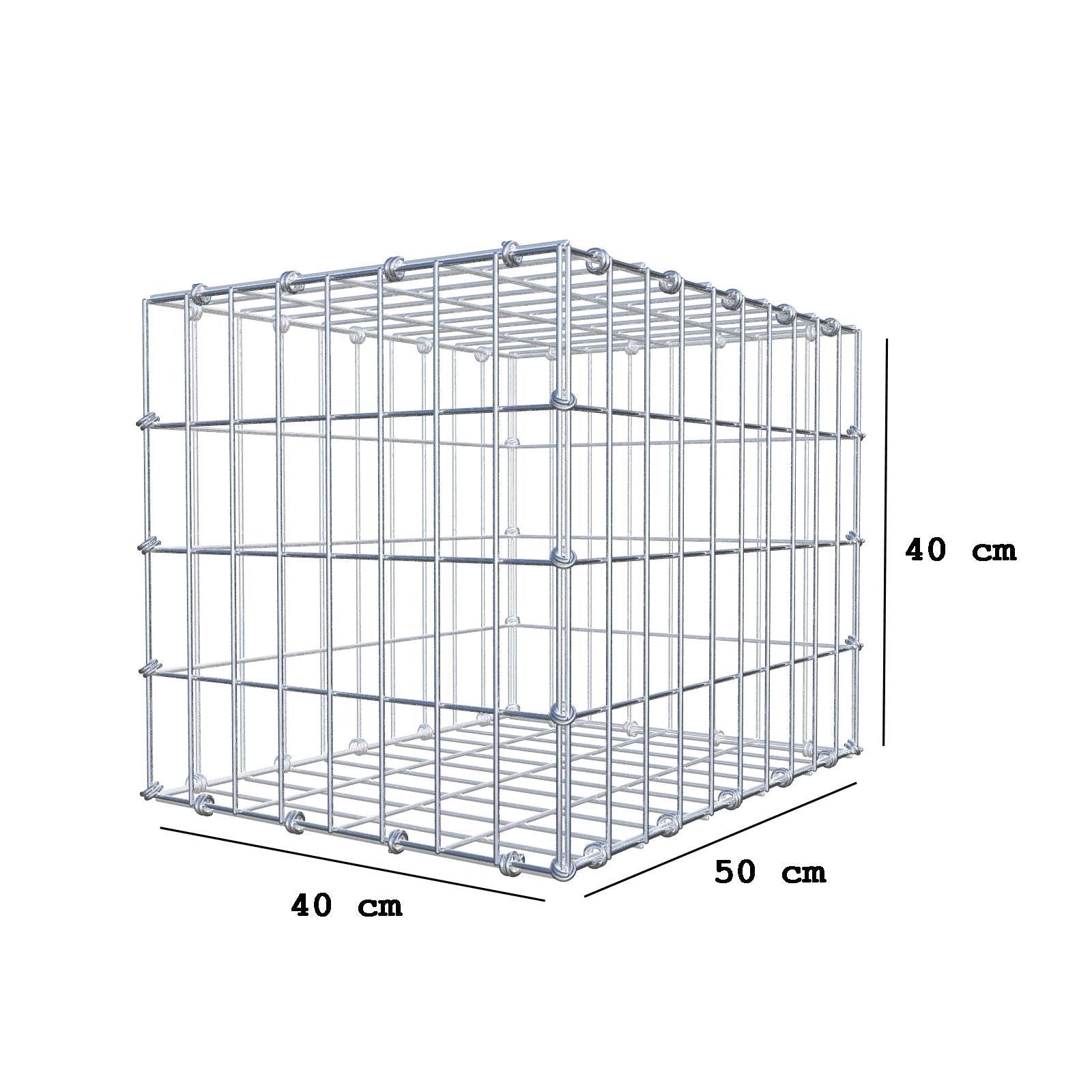 Gabion 50 cm x 40 cm x 40 cm (L x H x P), mailles 5 x 10 cm, anneau en spirale